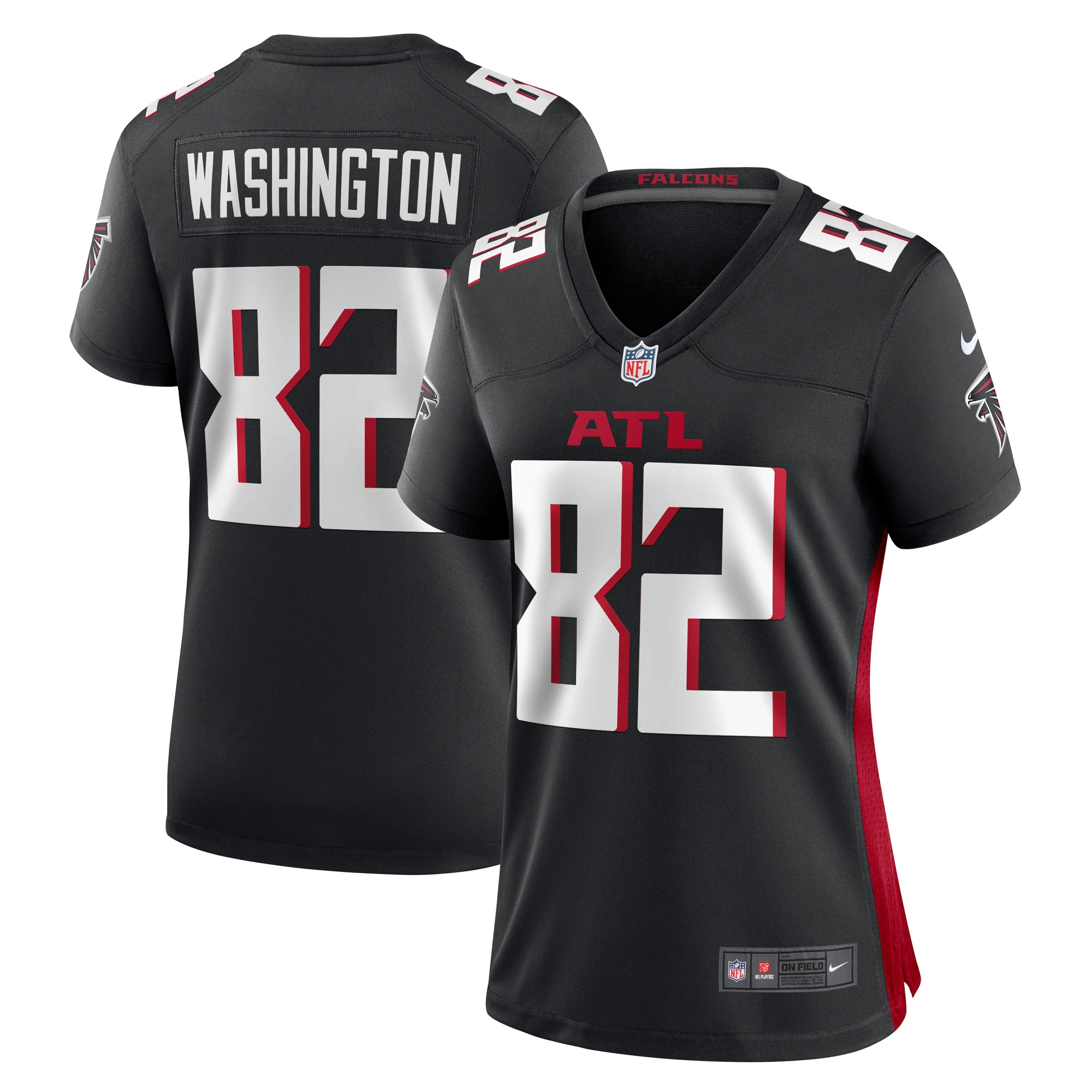 Women's Atlanta Falcons Casey Washington Black Game Jersey Js9113
