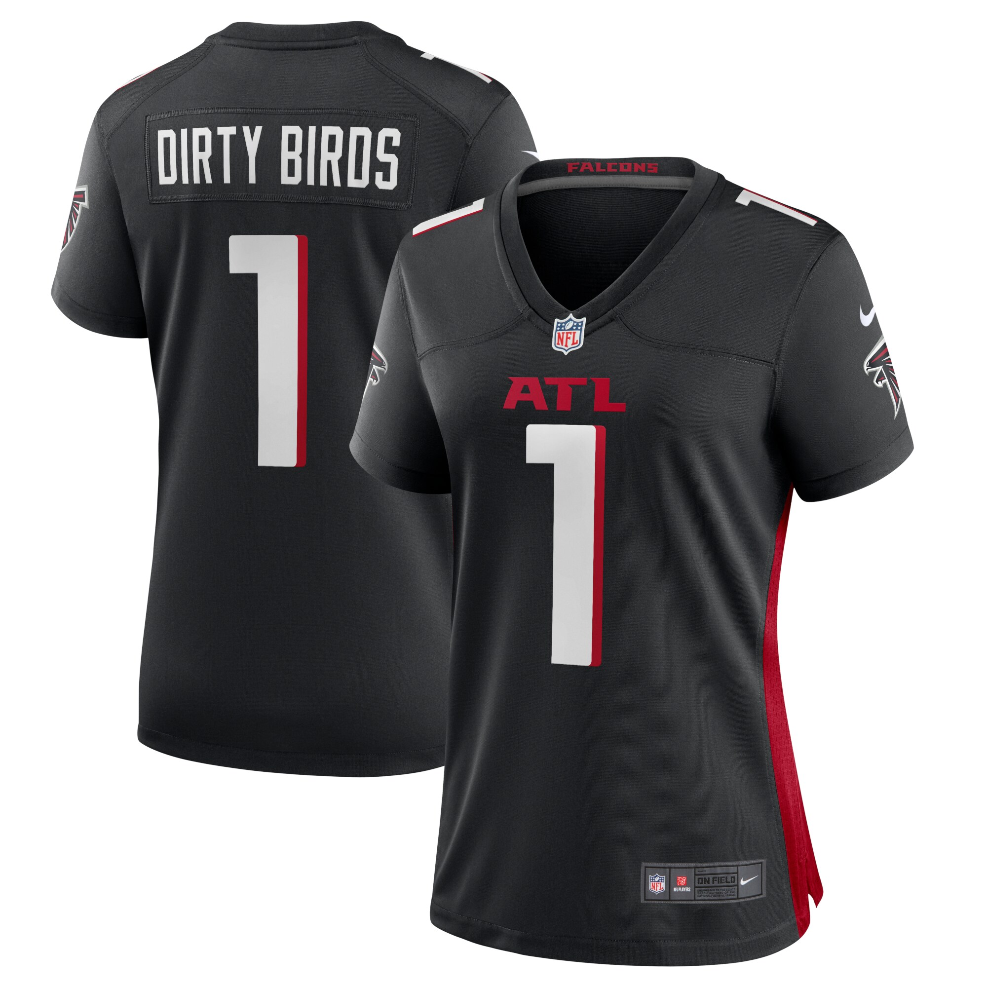 Women's Atlanta Falcons Dirty Birds Black Game Jersey Js6885