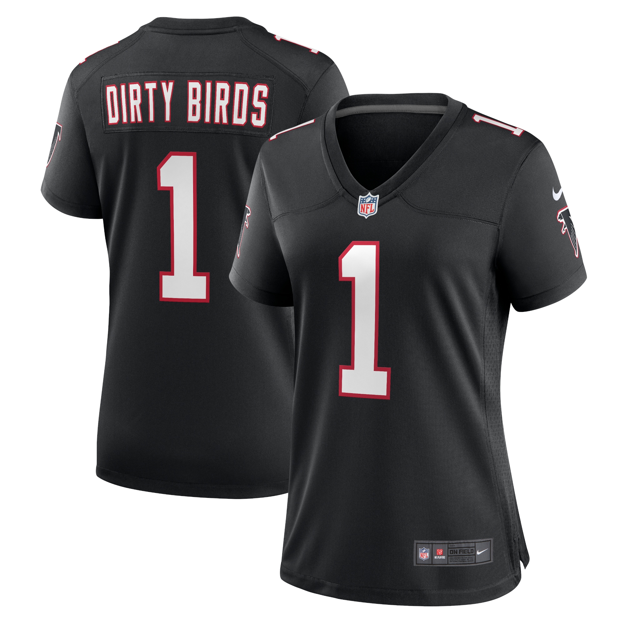 Women's Atlanta Falcons Dirty Birds Black Throwback Game Jersey Js2690