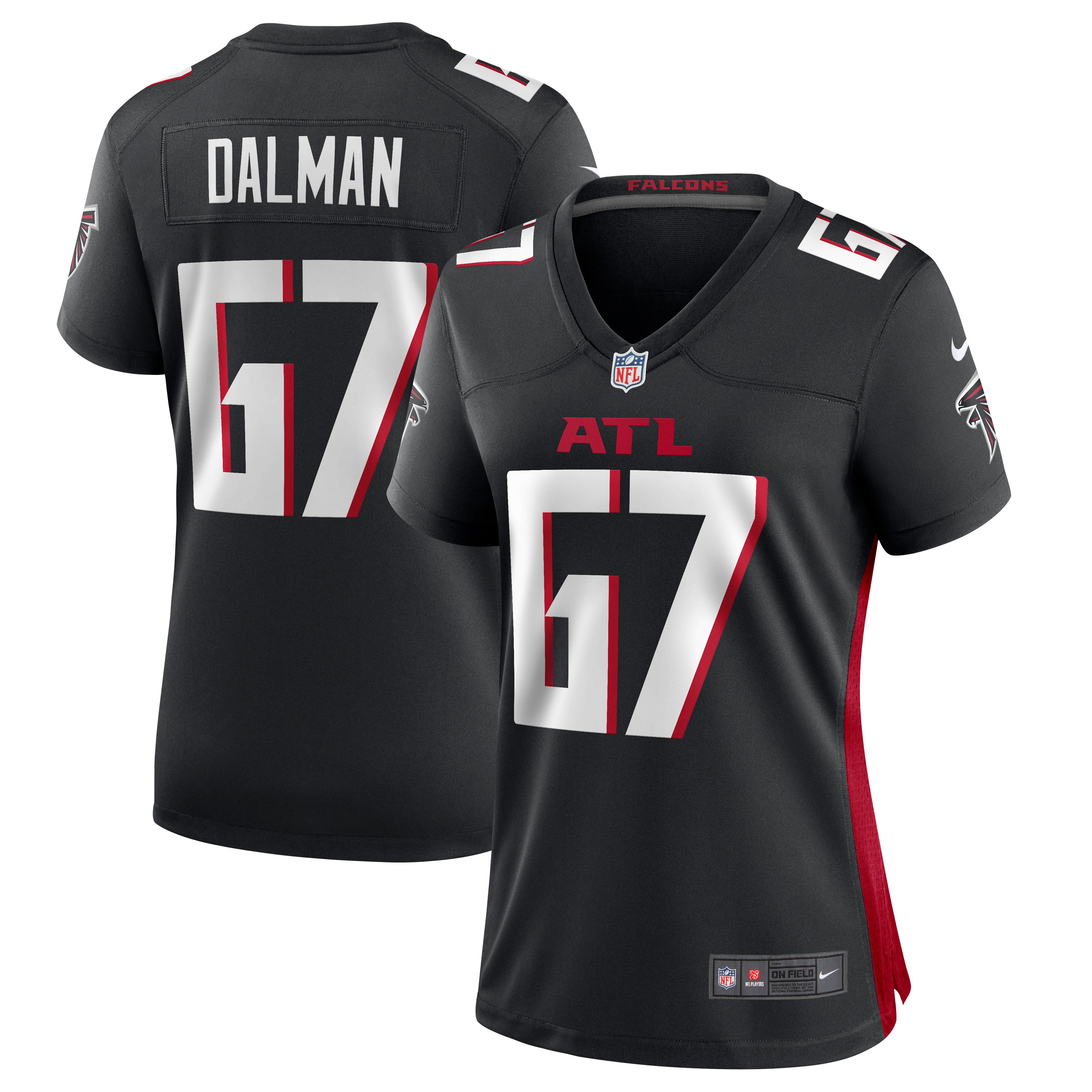 Women's Atlanta Falcons Drew Dalman Black Game Jersey Js6901