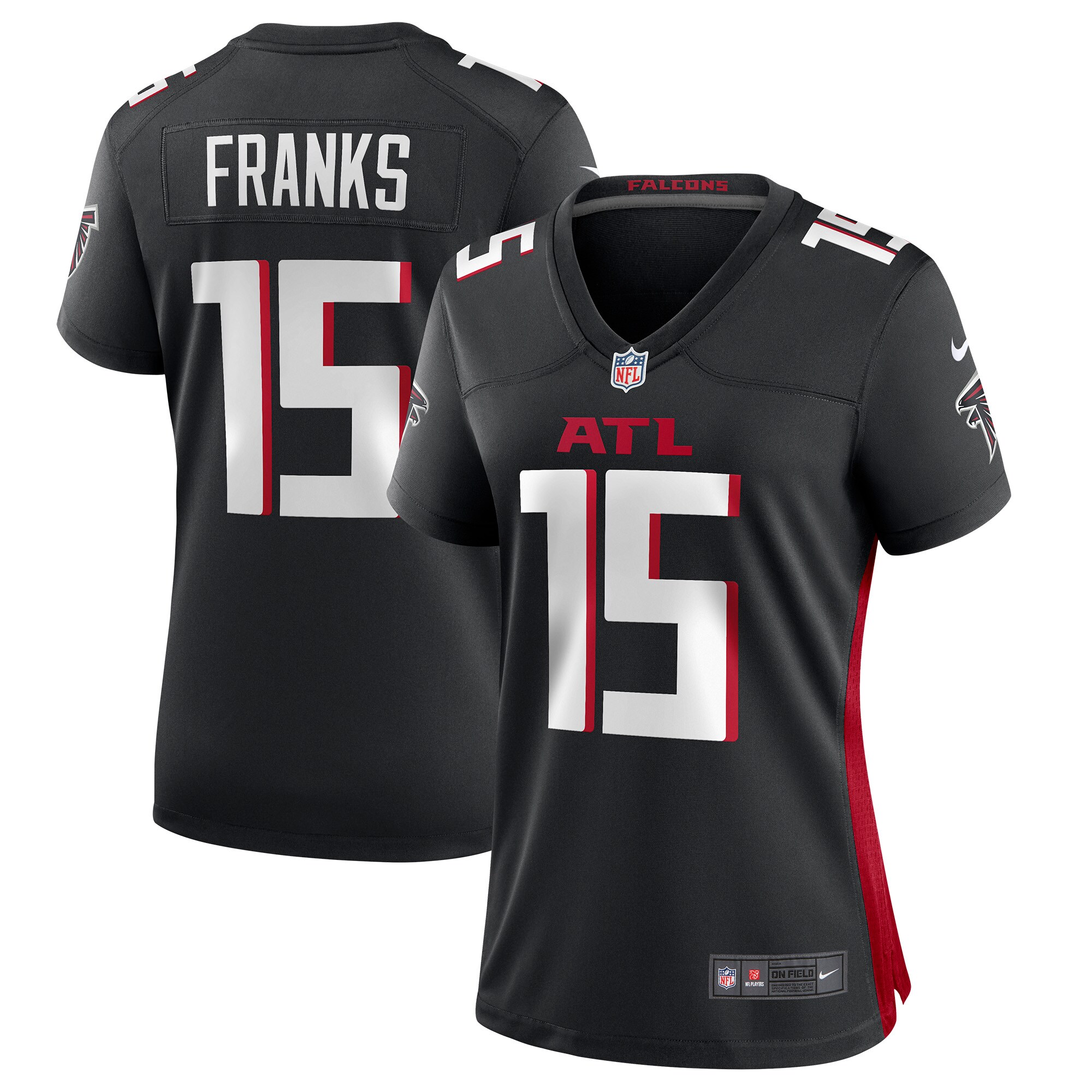Women's Atlanta Falcons Feleipe Franks Black Game Jersey Js3454
