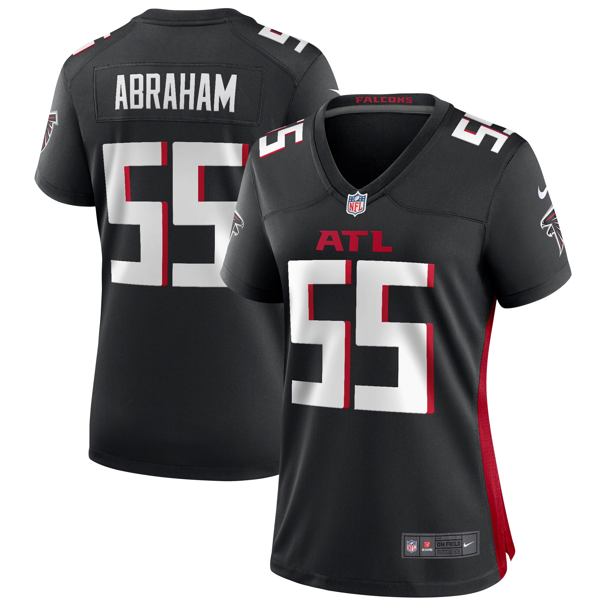Women's Atlanta Falcons John Abraham Black Game Retired Player Jersey Js5937