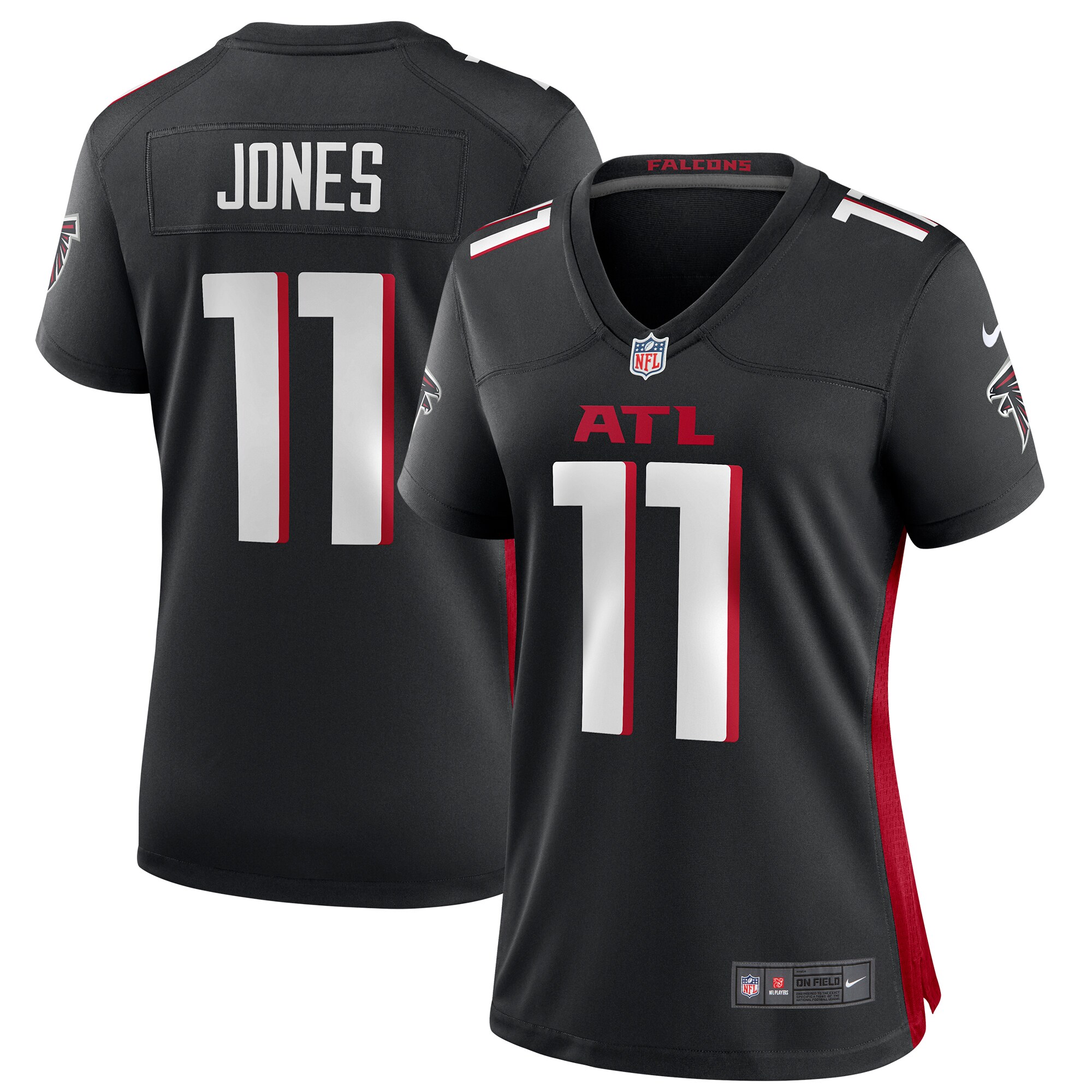 Women's Atlanta Falcons Julio Jones Black Game Jersey Js1368