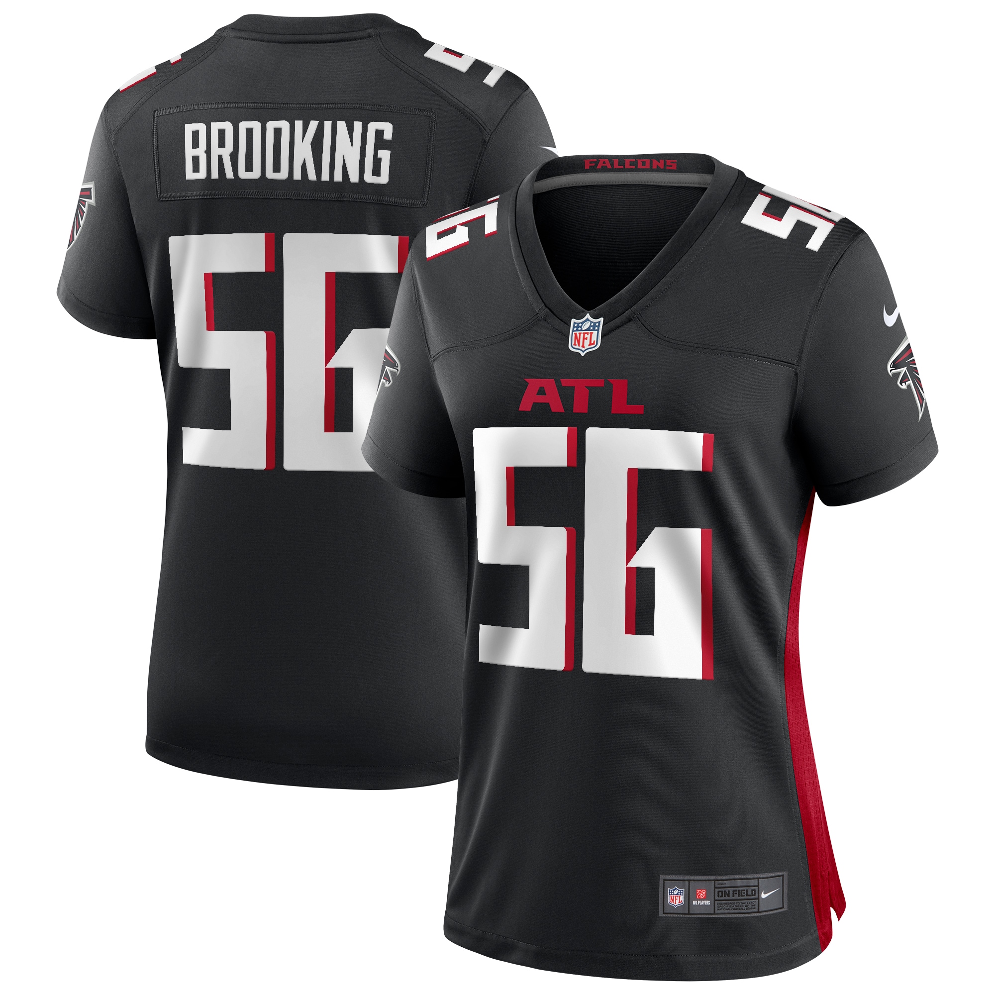 Women's Atlanta Falcons Keith Brooking Black Game Retired Player Jersey Js2939