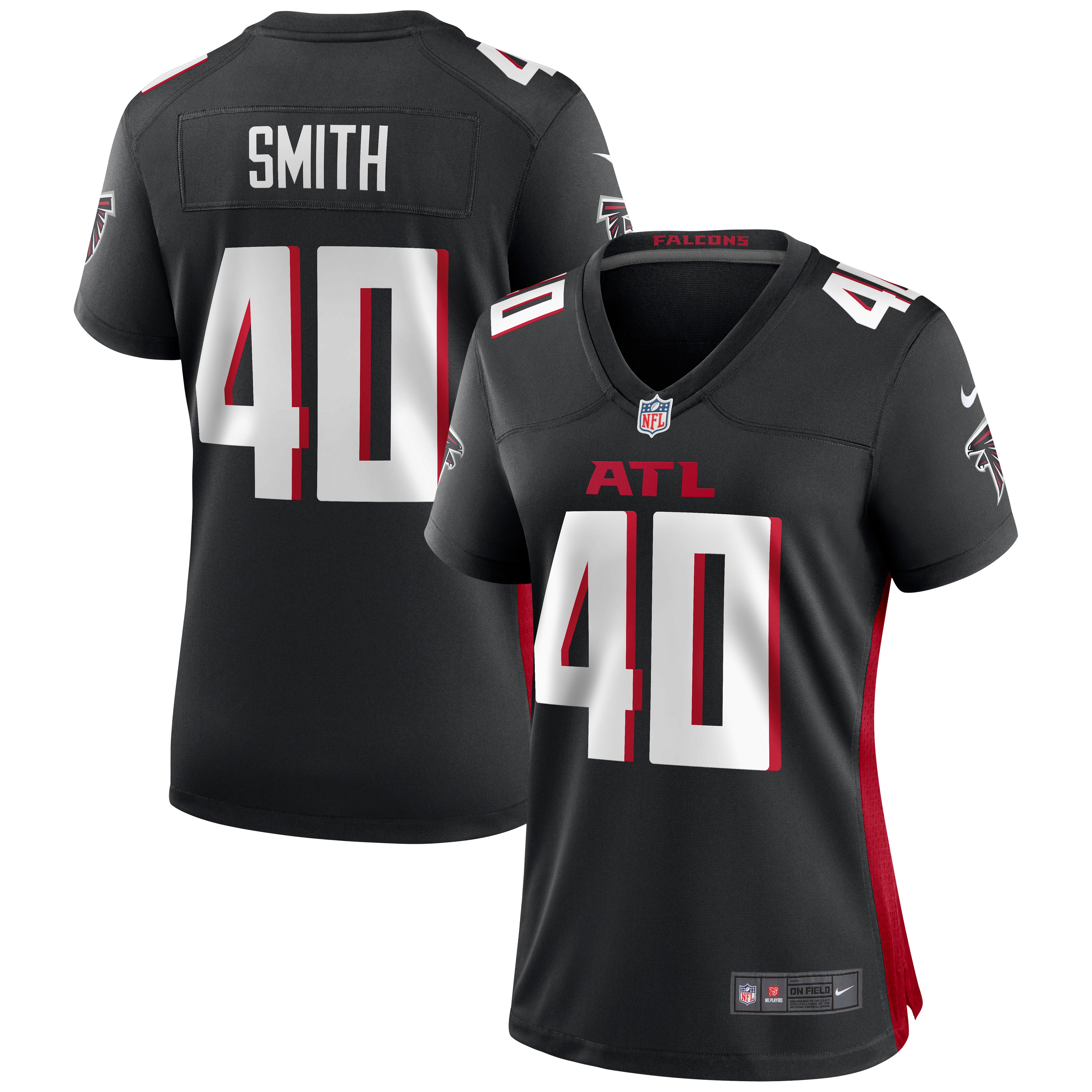 Women's Atlanta Falcons Keith Smith Black Game Jersey Js7773
