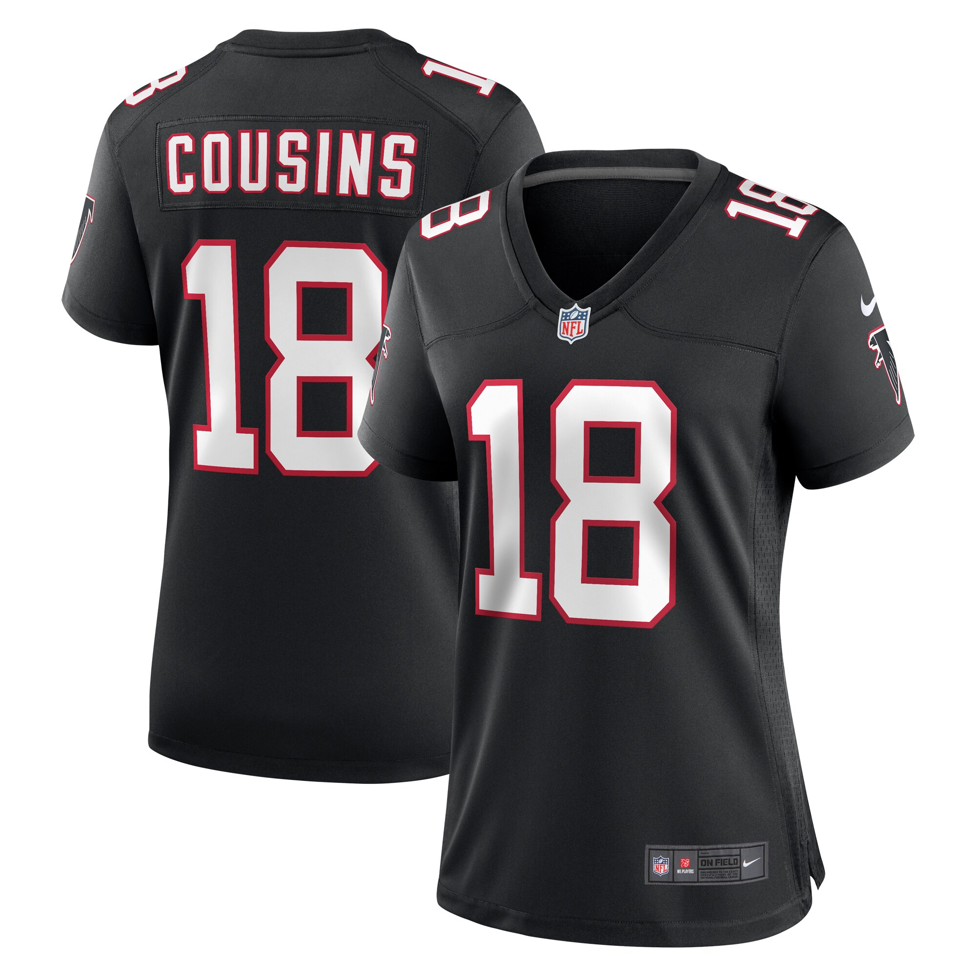 Women's Atlanta Falcons Kirk Cousins Black Alternate Game Jersey Js9713