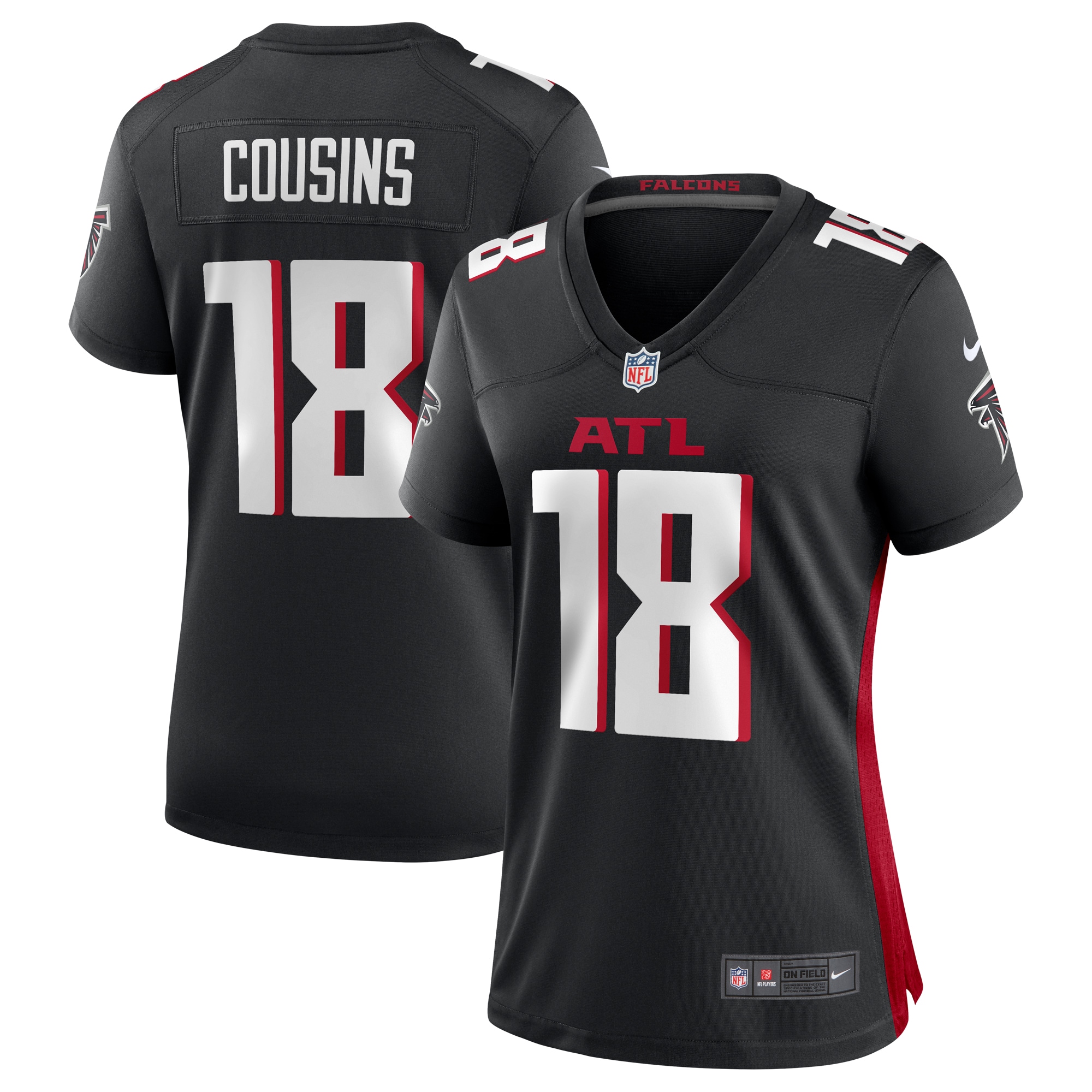 Women's Atlanta Falcons Kirk Cousins Black Game Player Jersey Js2867