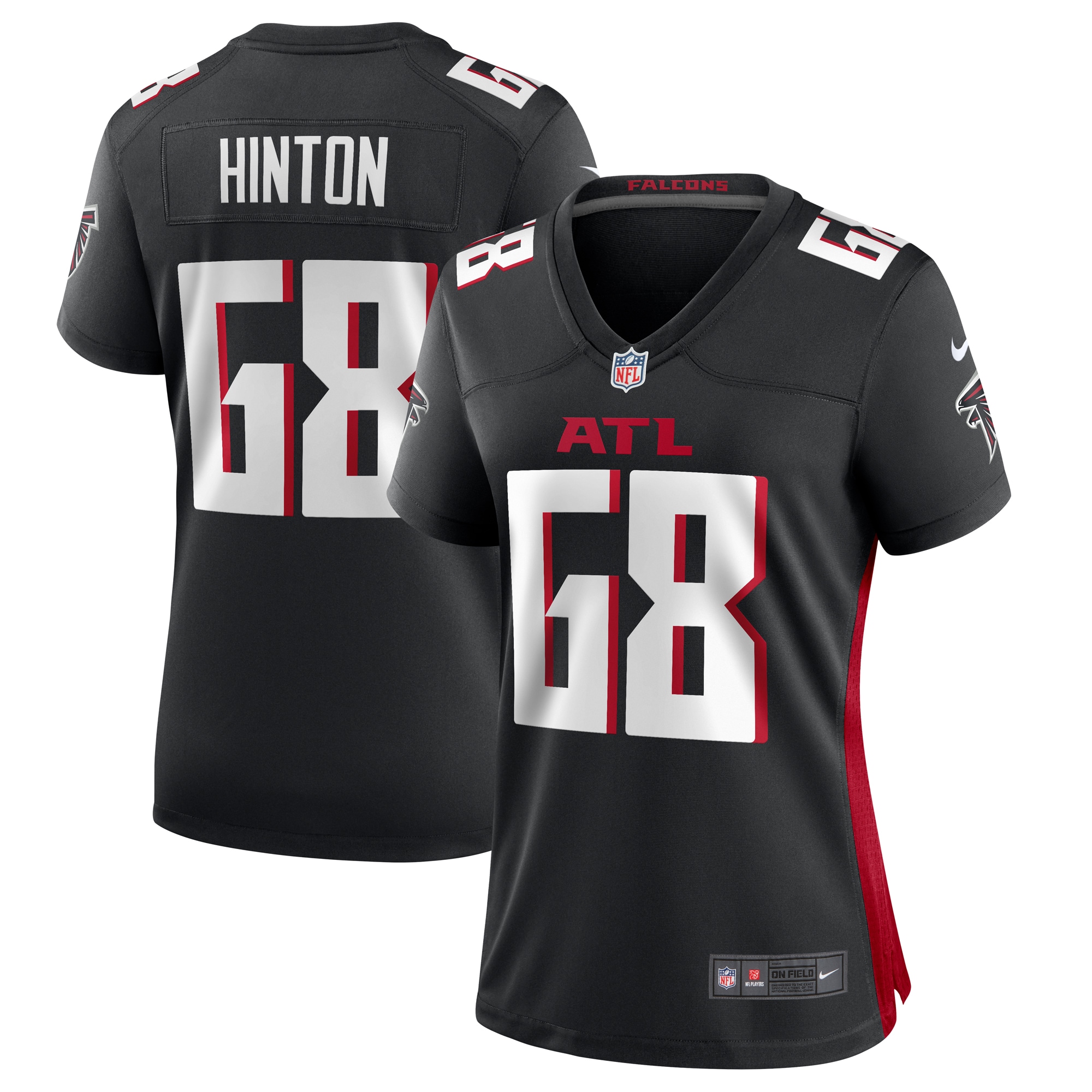 Women's Atlanta Falcons Kyle Hinton Black Team Game Jersey Js2653