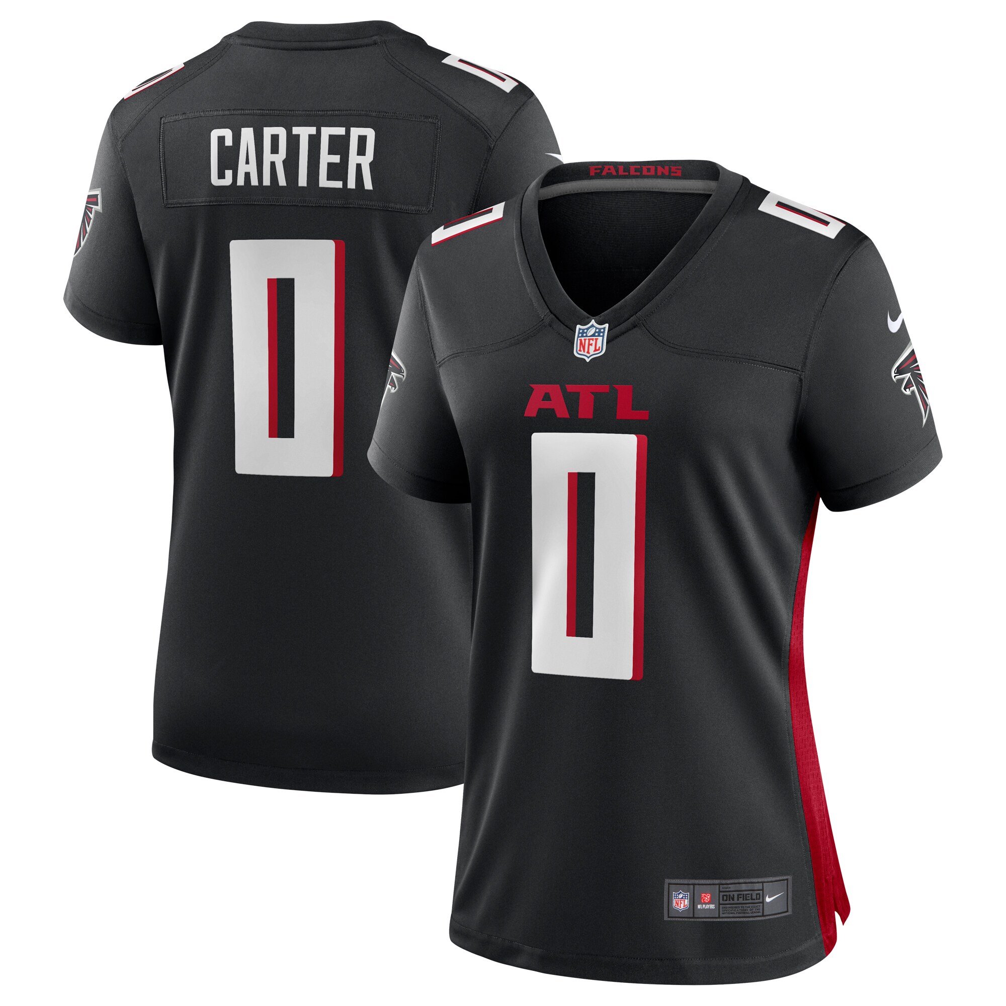 Women's Atlanta Falcons Lorenzo Carter Black Game Player Jersey Js3487