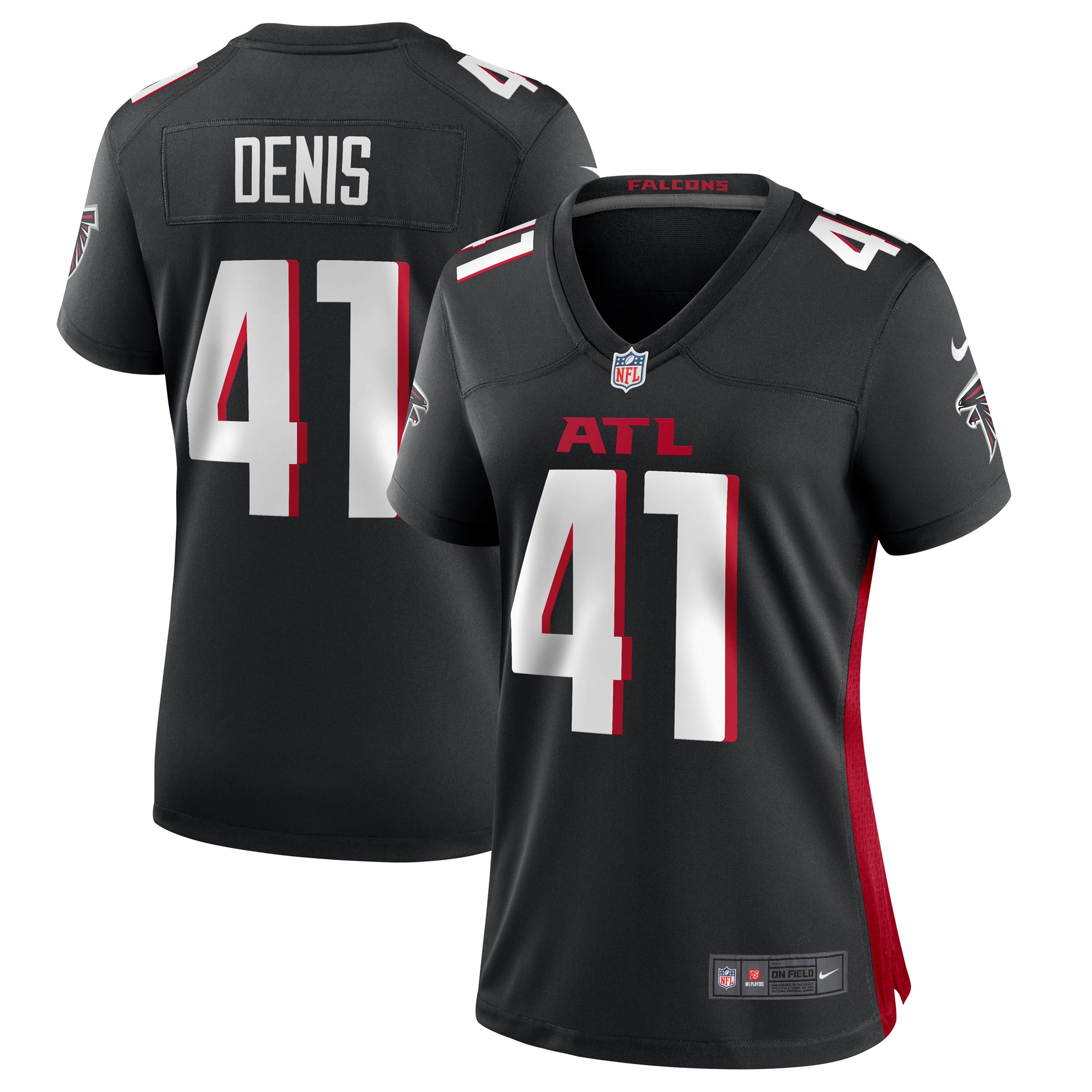 Women's Atlanta Falcons Lukas Denis Black Game Jersey Js4850