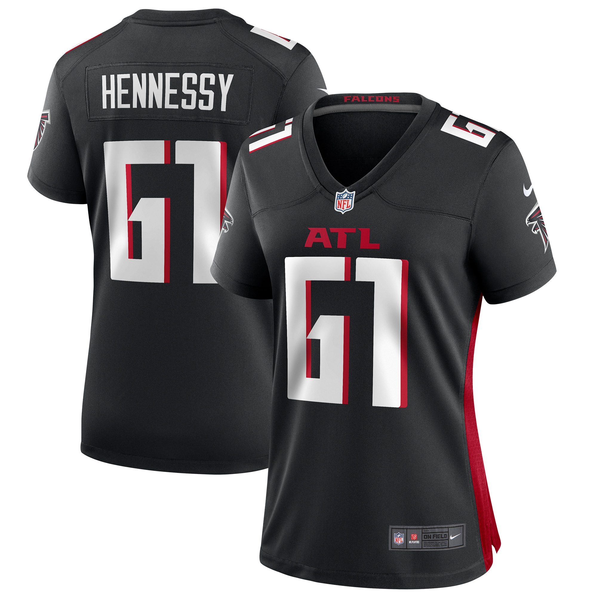 Women's Atlanta Falcons Matt Hennessy Black Game Jersey Js9127