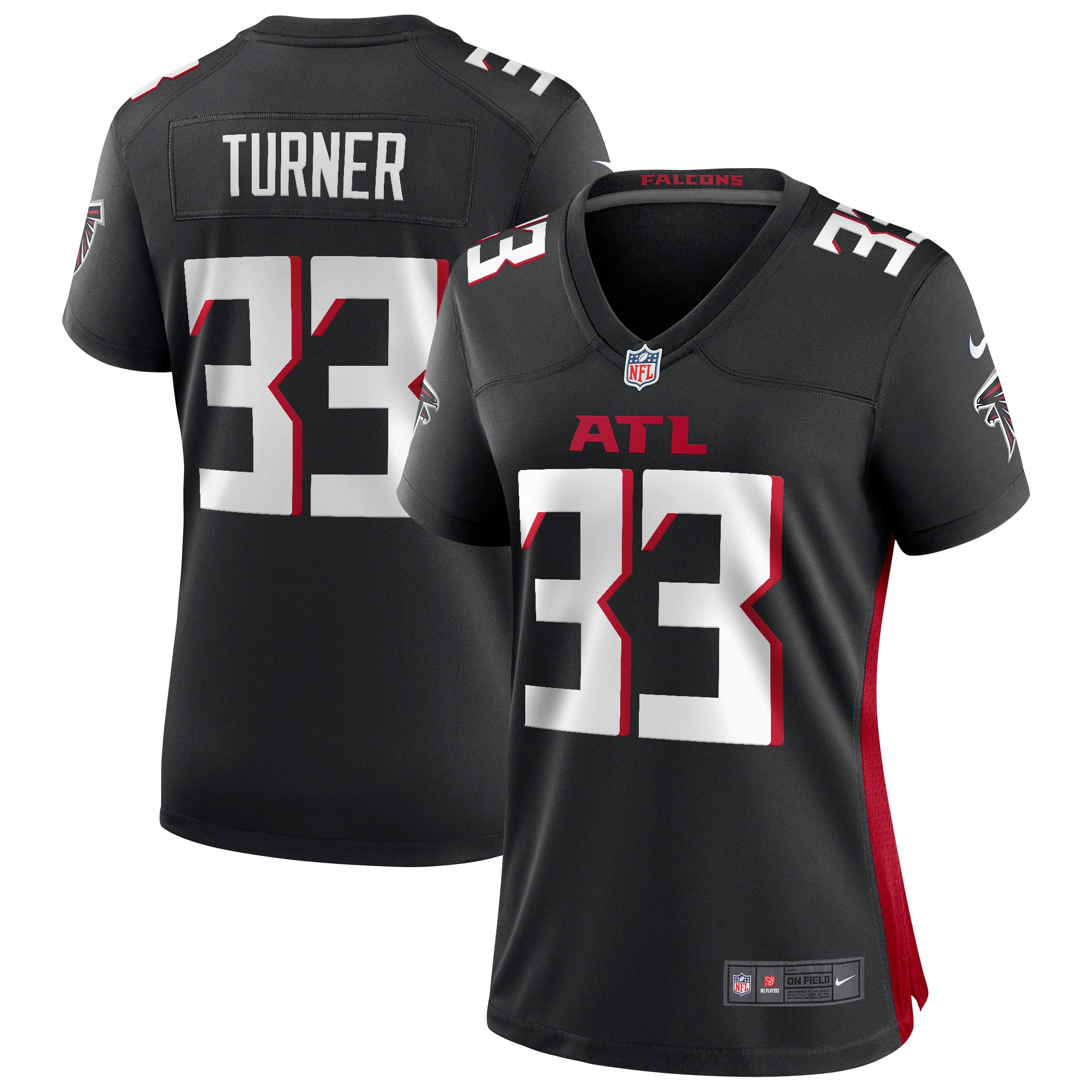 Women's Atlanta Falcons Michael Turner Black Game Retired Player Jersey Js9290