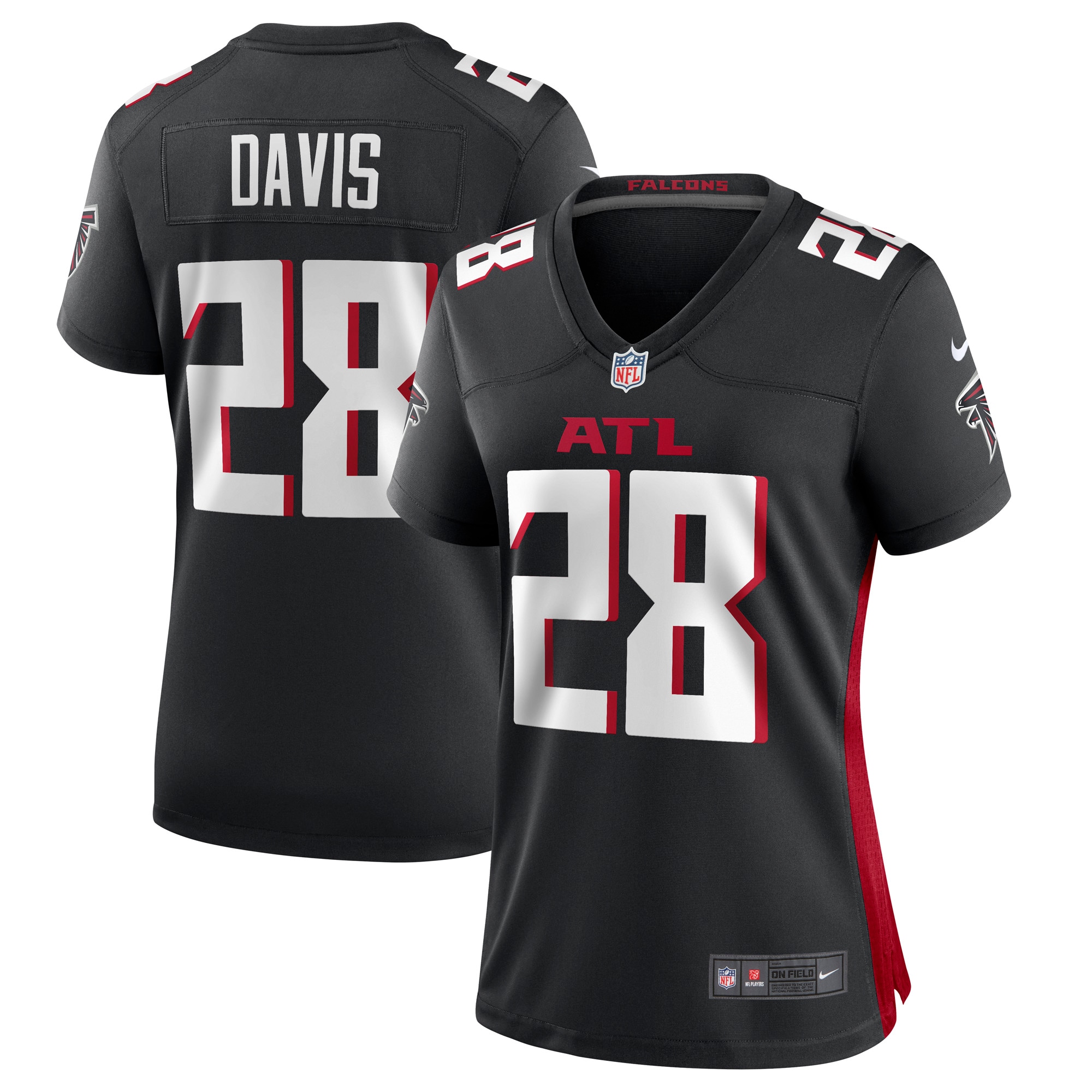 Women's Atlanta Falcons Mike Davis Black Game Player Jersey Js7816