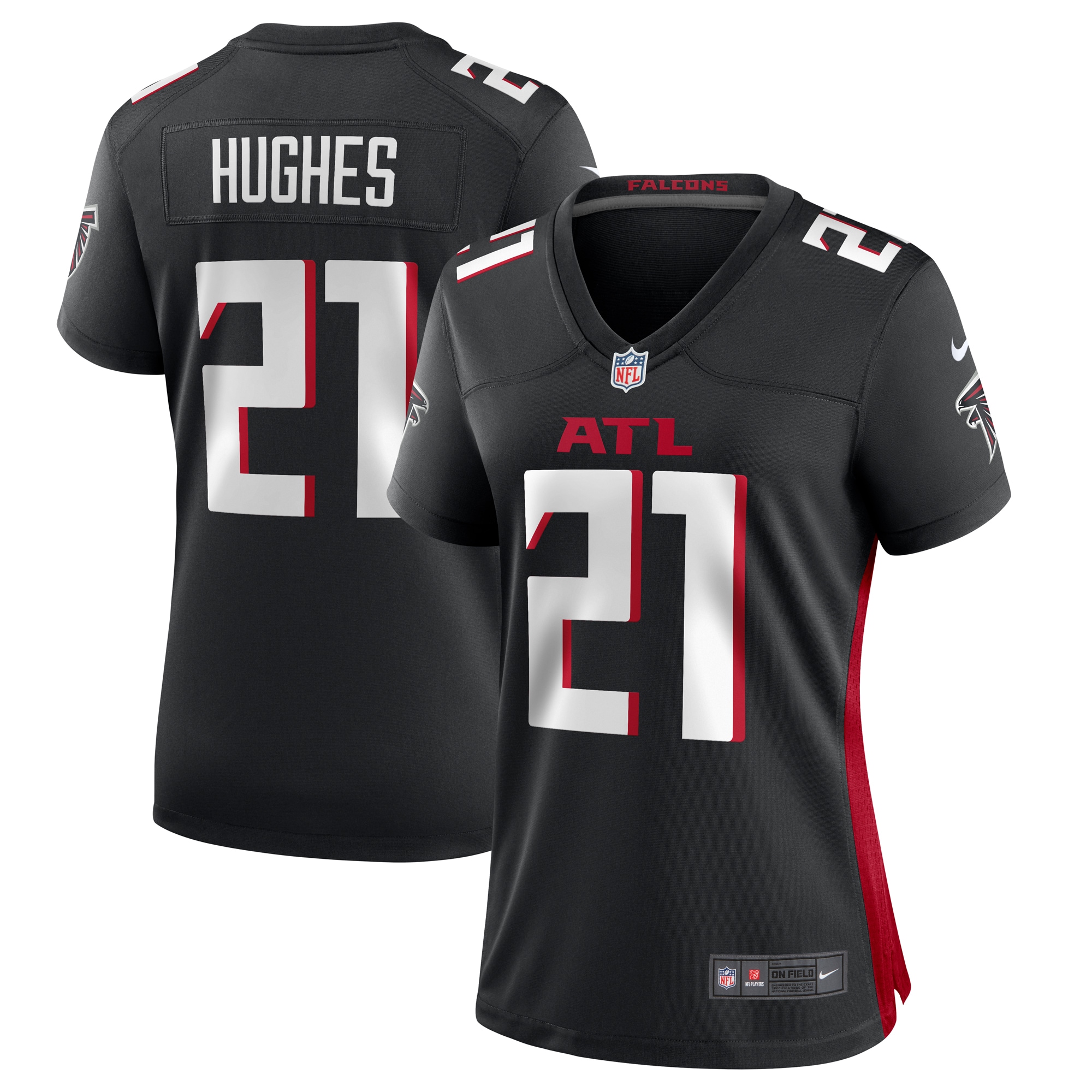 Women's Atlanta Falcons Mike Hughes Black Game Player Jersey Js1605