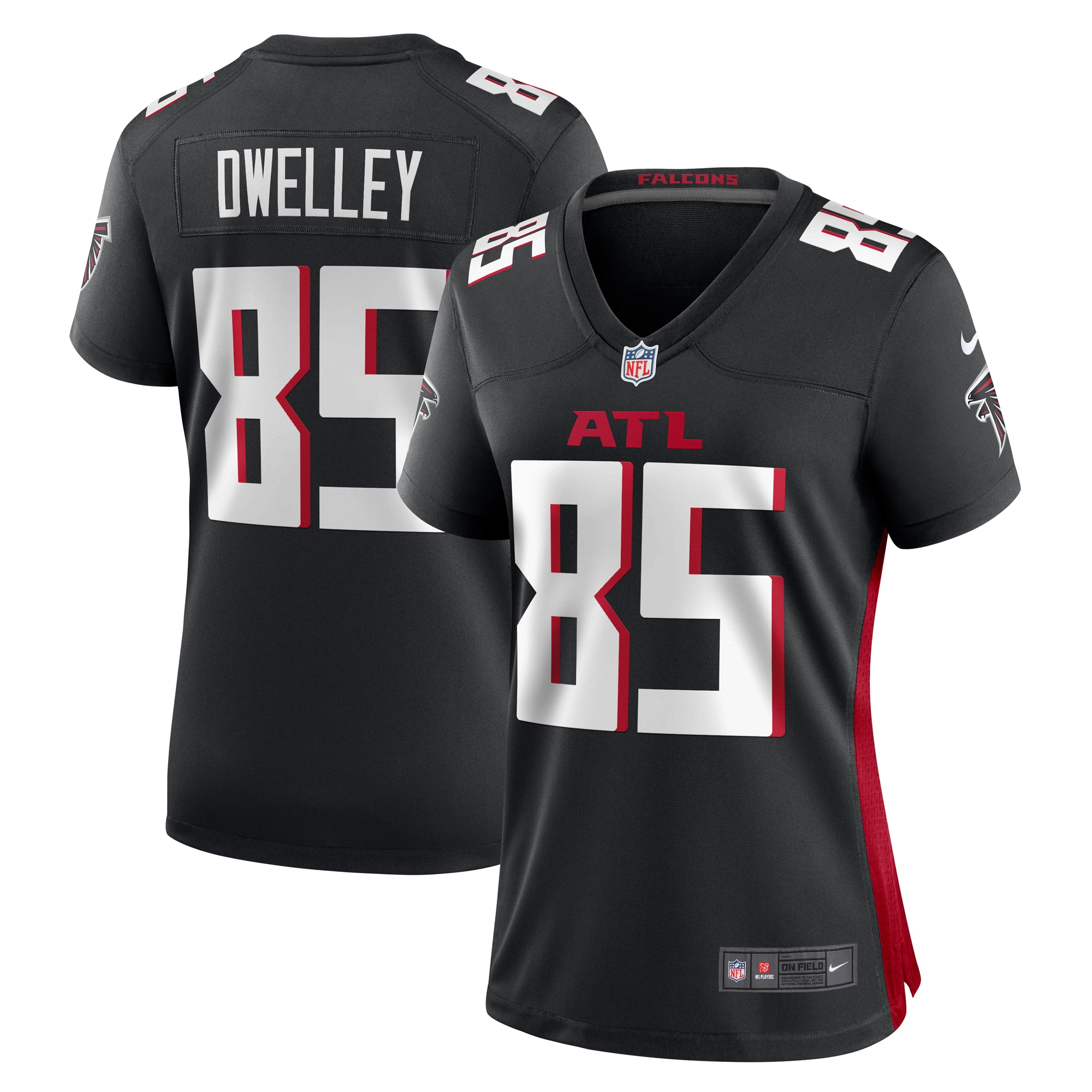 Women's Atlanta Falcons Ross Dwelley Black Game Jersey Js9839