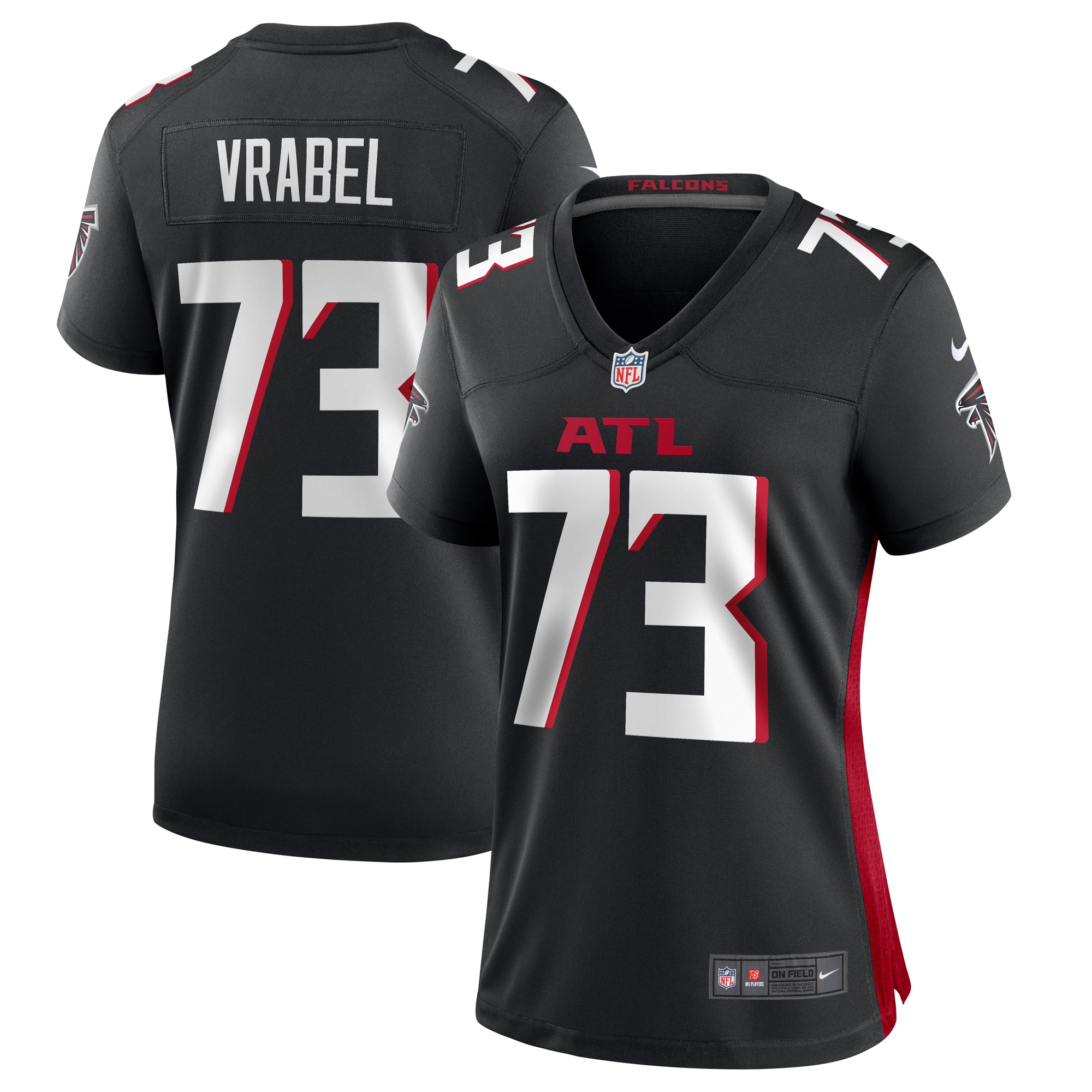 Women's Atlanta Falcons Tyler Vrabel Black Player Game Jersey Js1401