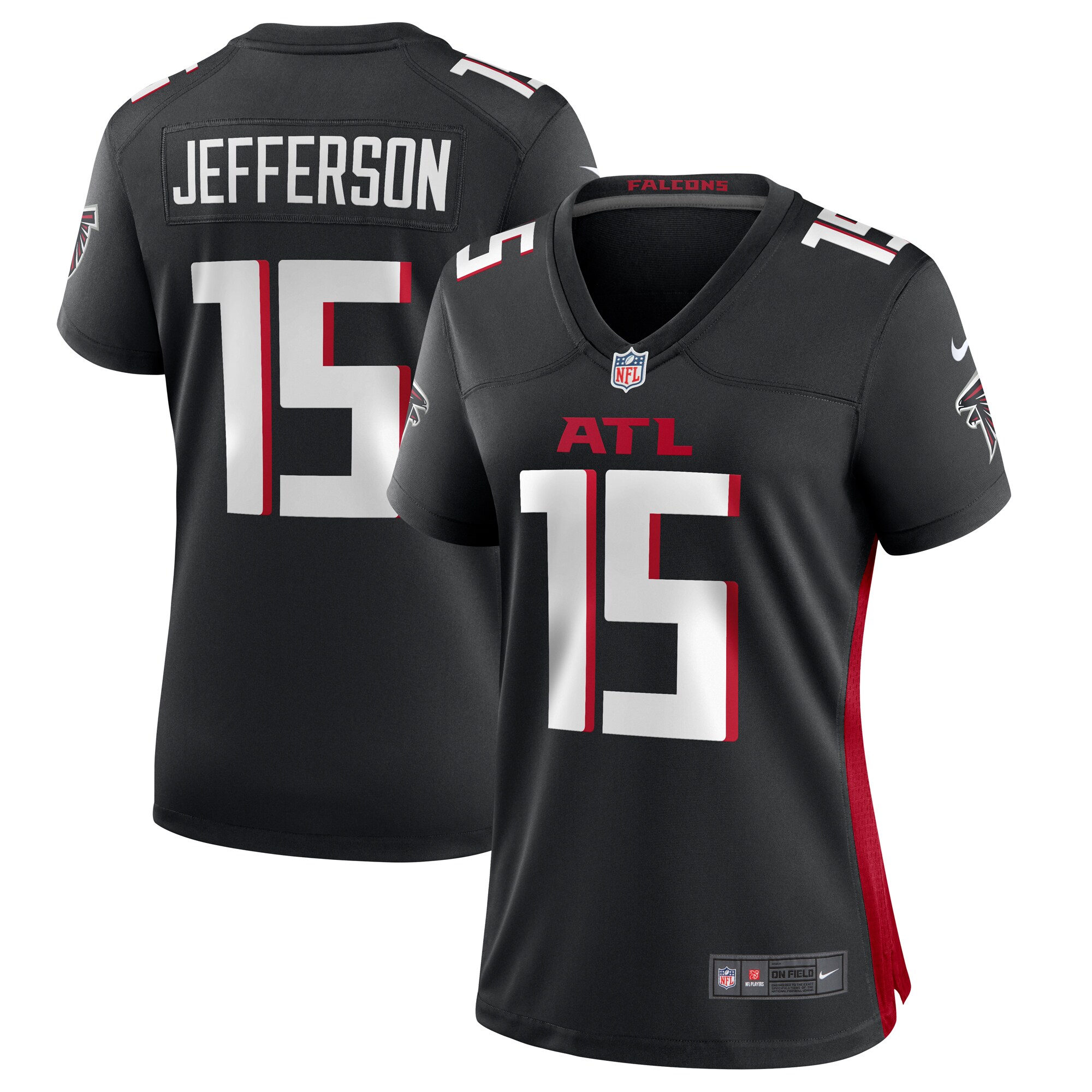 Women's Atlanta Falcons Van Jefferson Black Game Jersey Js1632