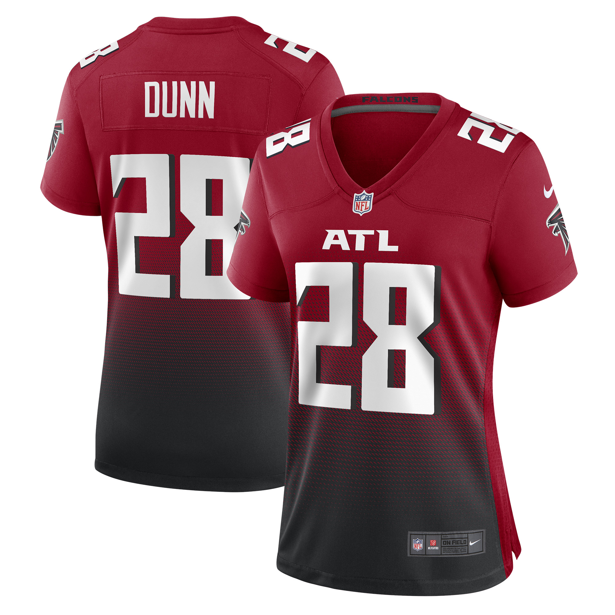 Women's Atlanta Falcons Warrick Dunn Red Retired Game Jersey Js1994