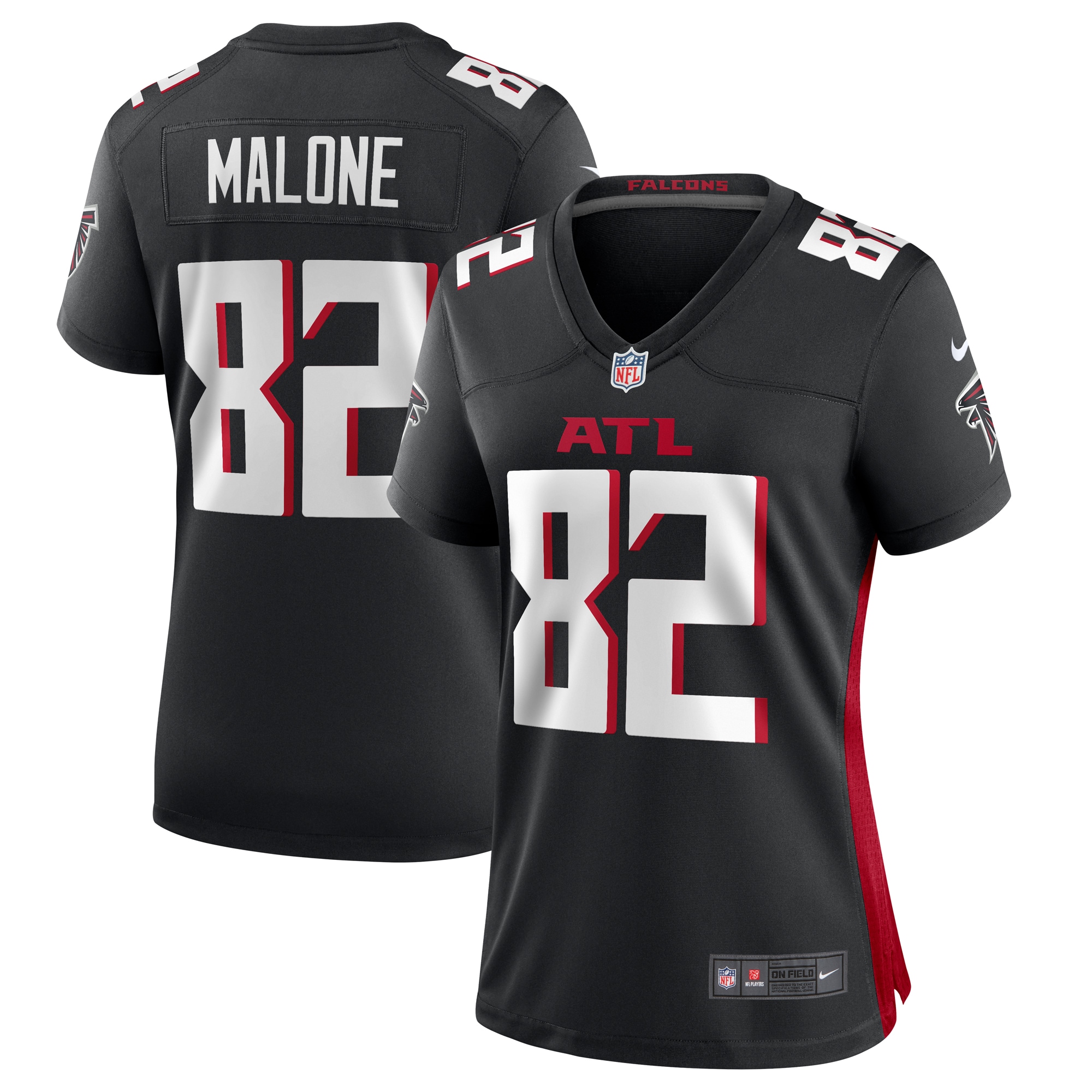 Women's Atlanta Falcons Xavier Malone Black Game Jersey Js3142