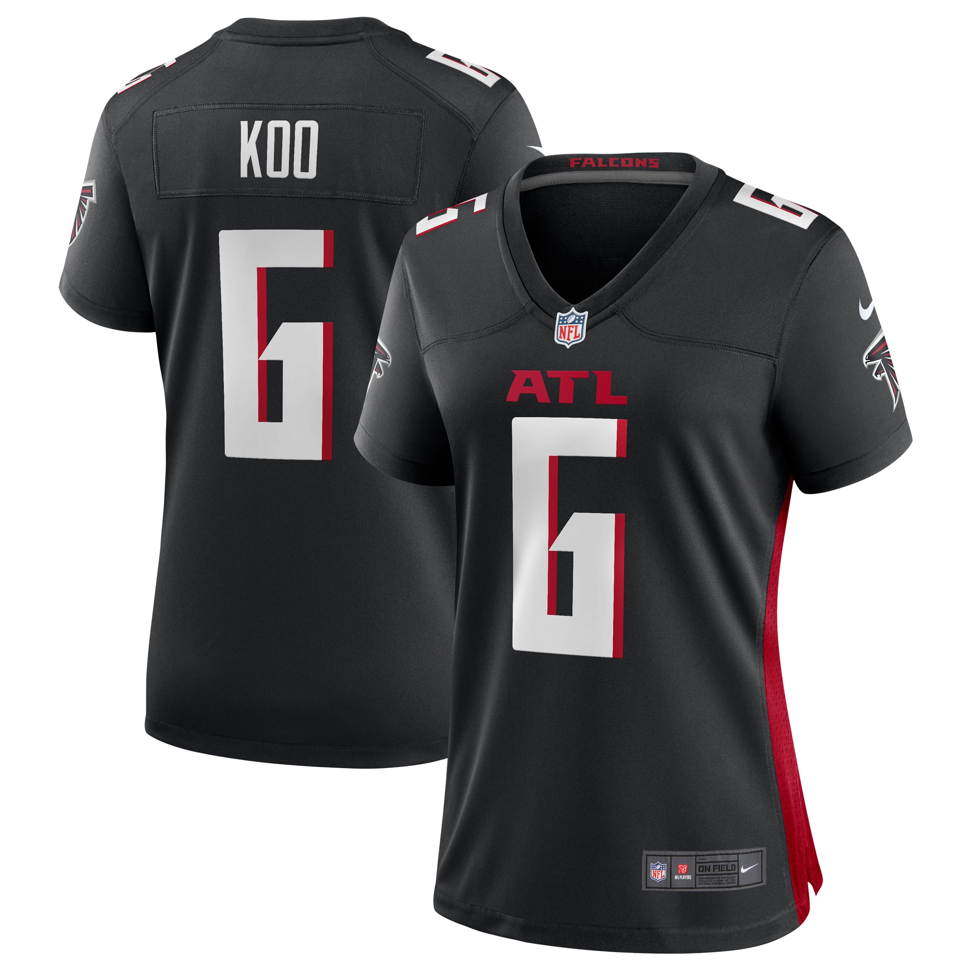 Women's Atlanta Falcons Younghoe Koo Black Team Game Jersey Js1597