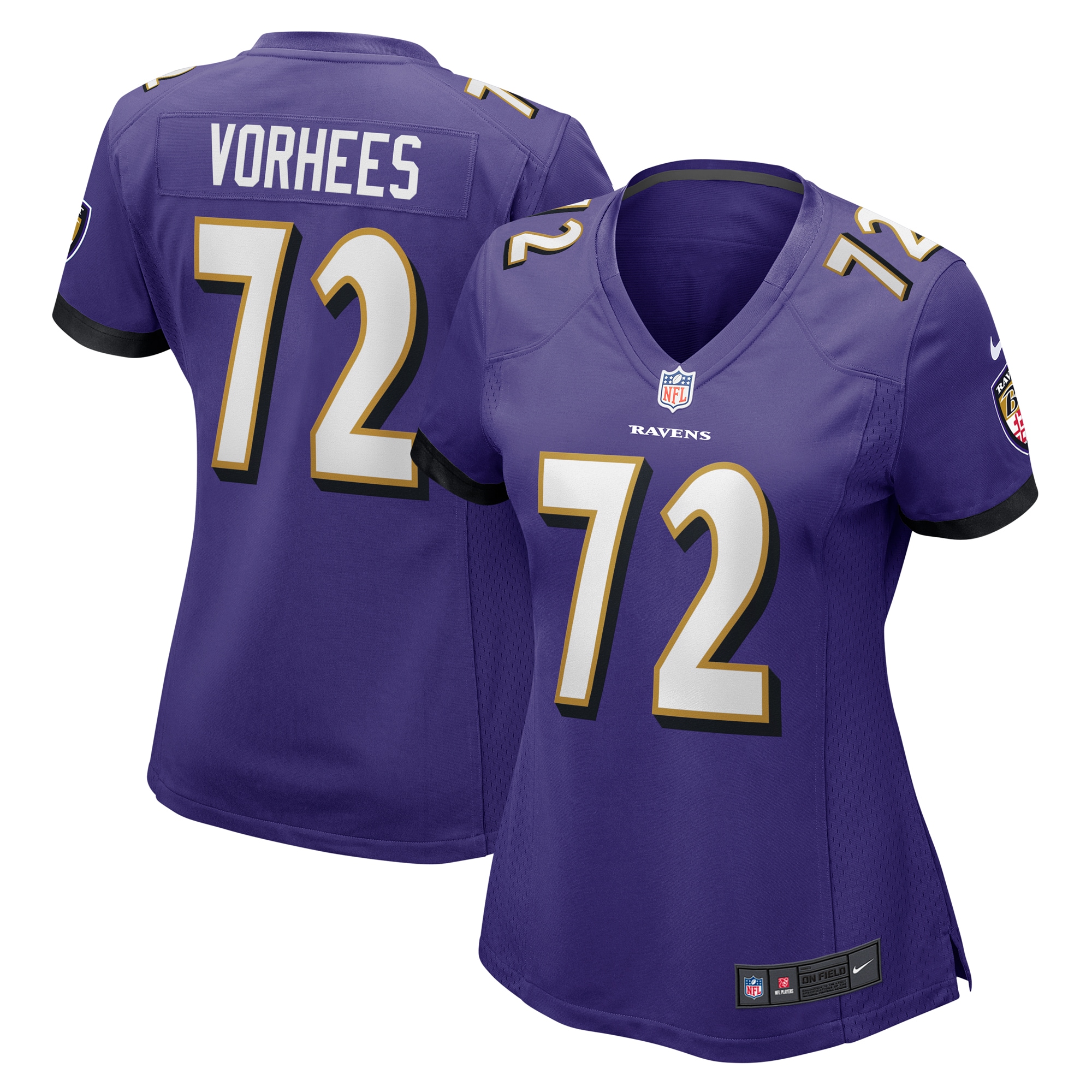 Women's Baltimore Ravens Andrew Vorhees Purple Game Jersey Js6239