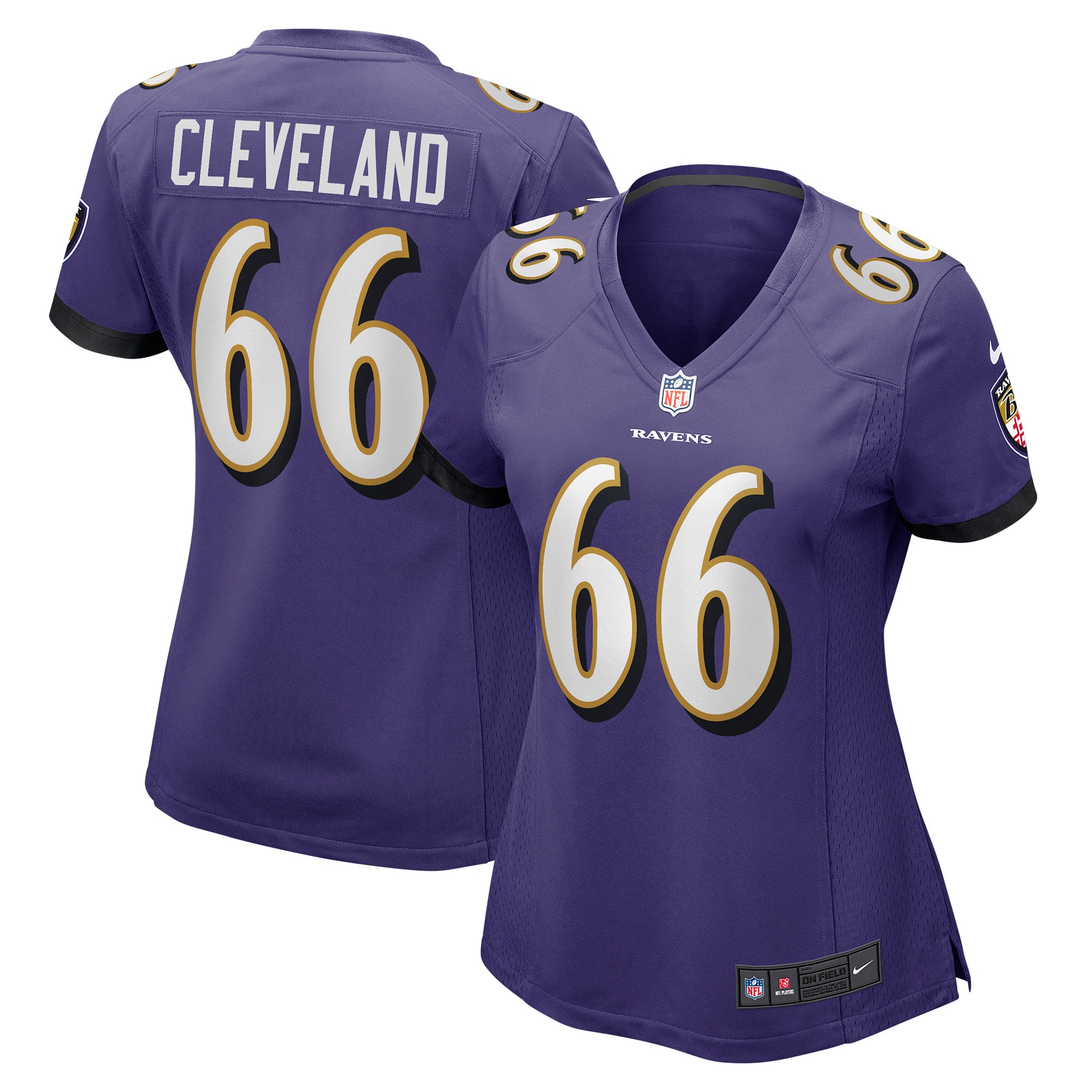 Women's Baltimore Ravens Ben Cleveland Purple Game Jersey Js1455