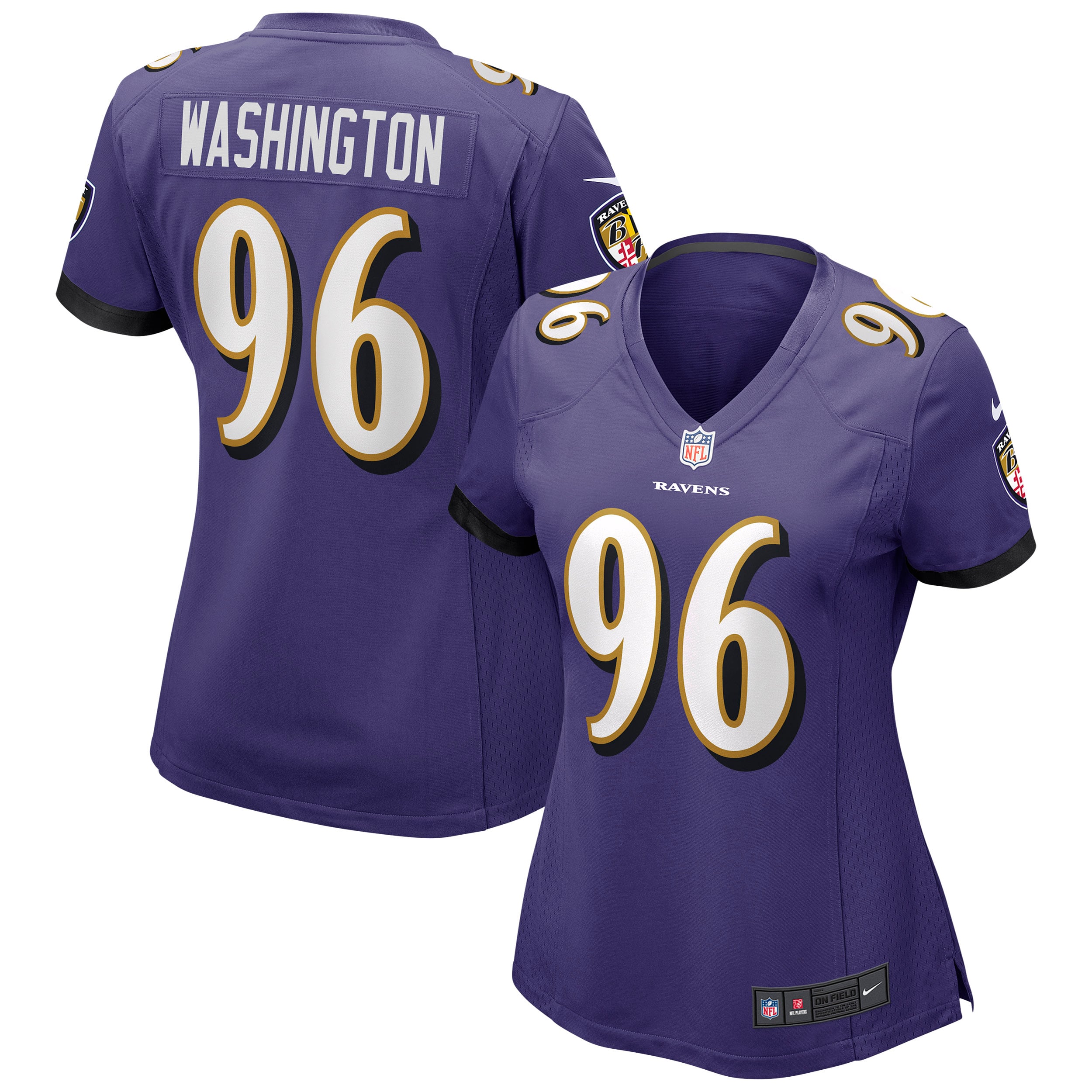 Women's Baltimore Ravens Broderick Washington Purple Game Jersey Js2449