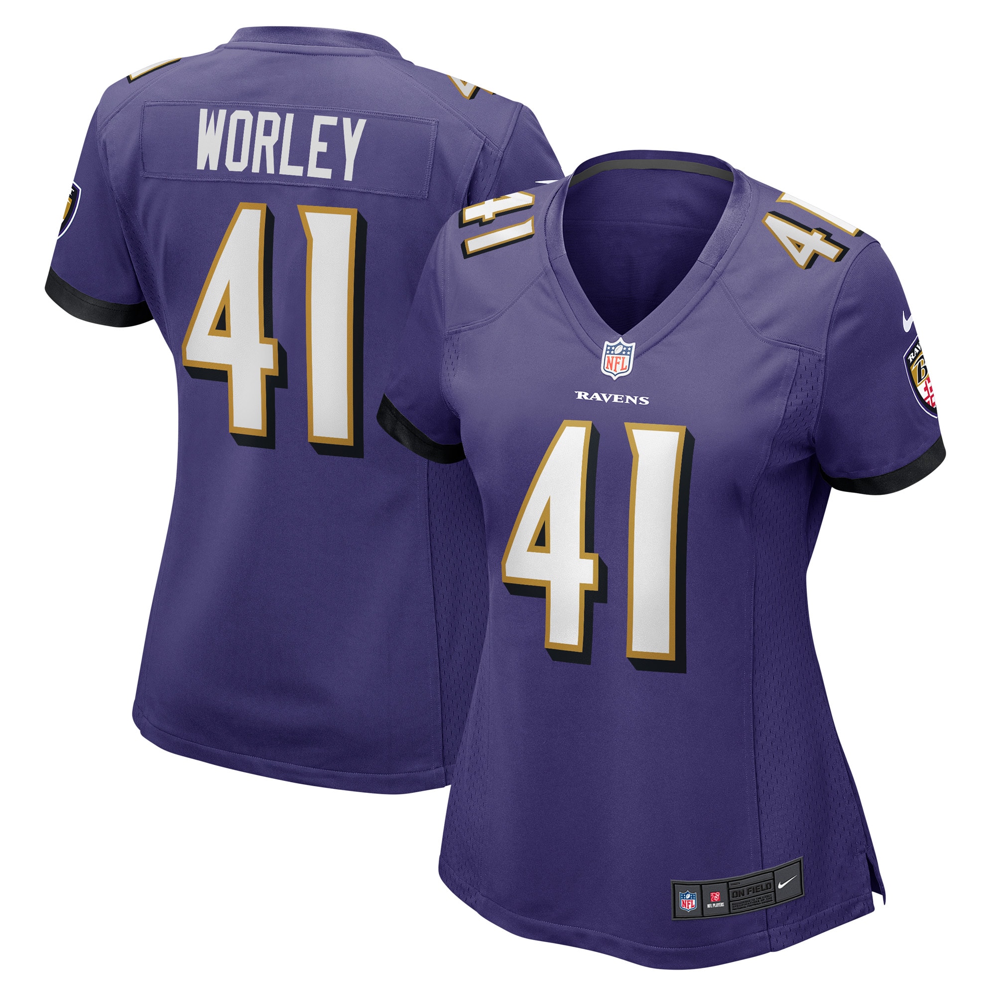 Women's Baltimore Ravens Daryl Worley Purple Game Player Jersey Js1873