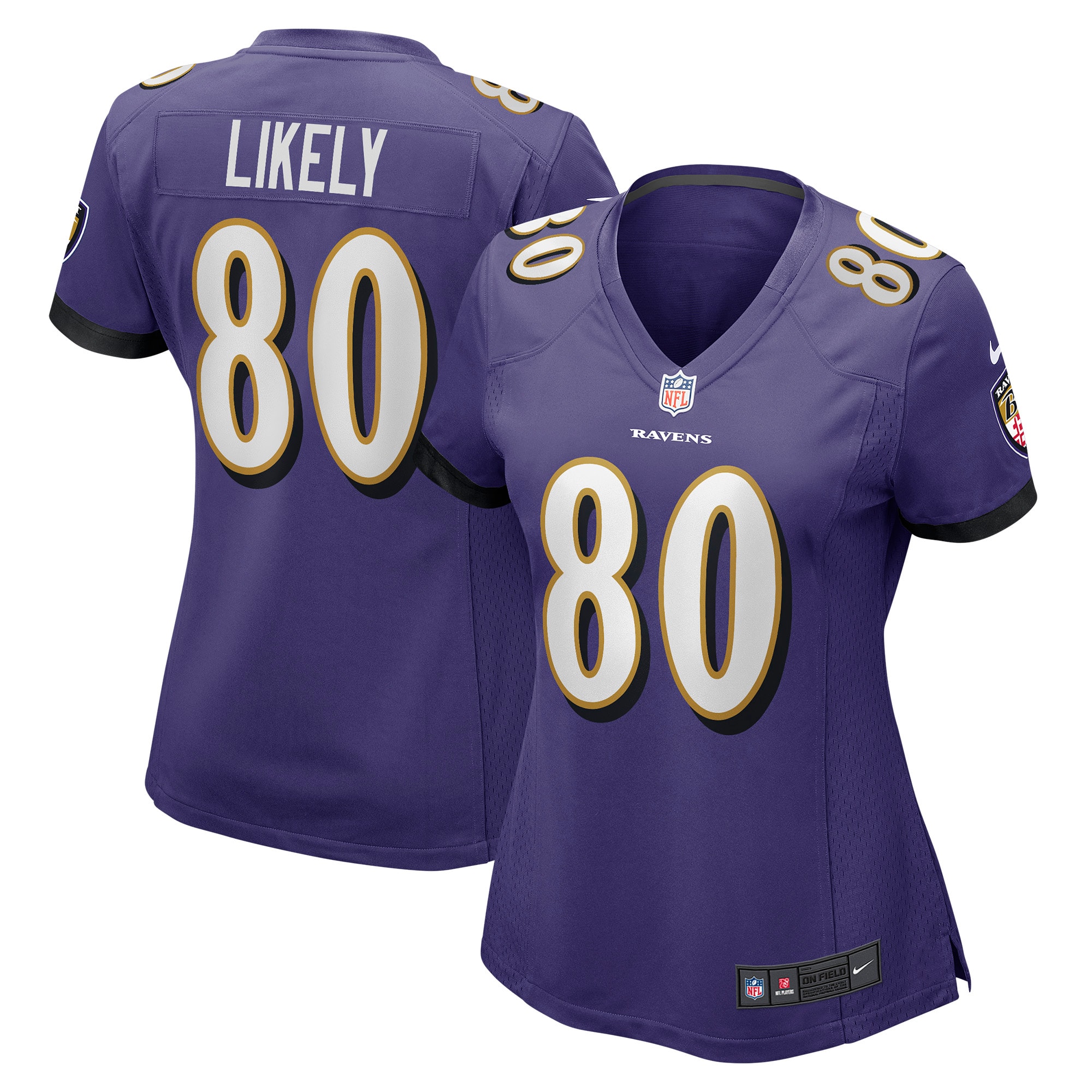 Women's Baltimore Ravens Isaiah Likely Purple Player Game Jersey Js1793