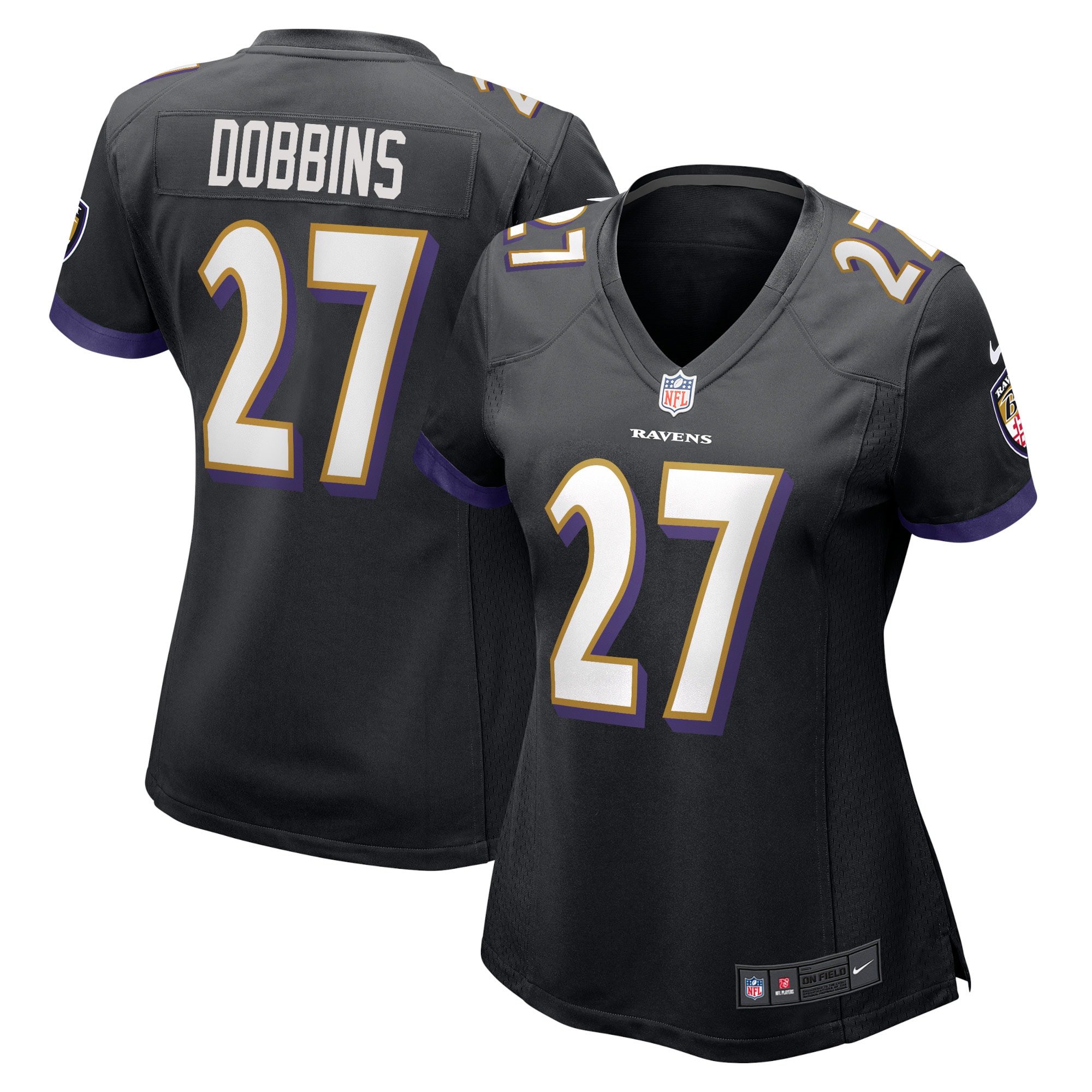 Women's Baltimore Ravens J.k. Dobbins Black Game Jersey Js3978
