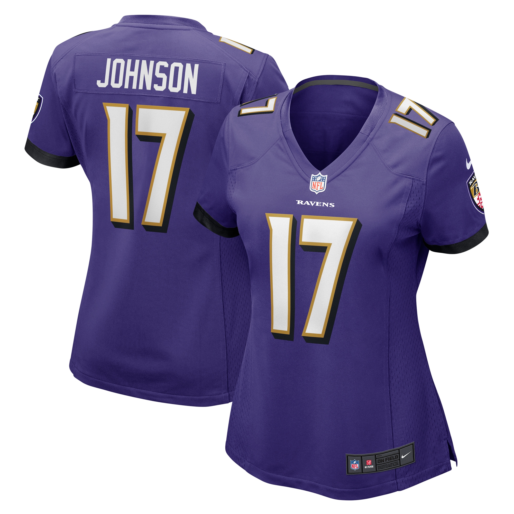 Women's Baltimore Ravens Josh Johnson Purple Game Jersey Js8374