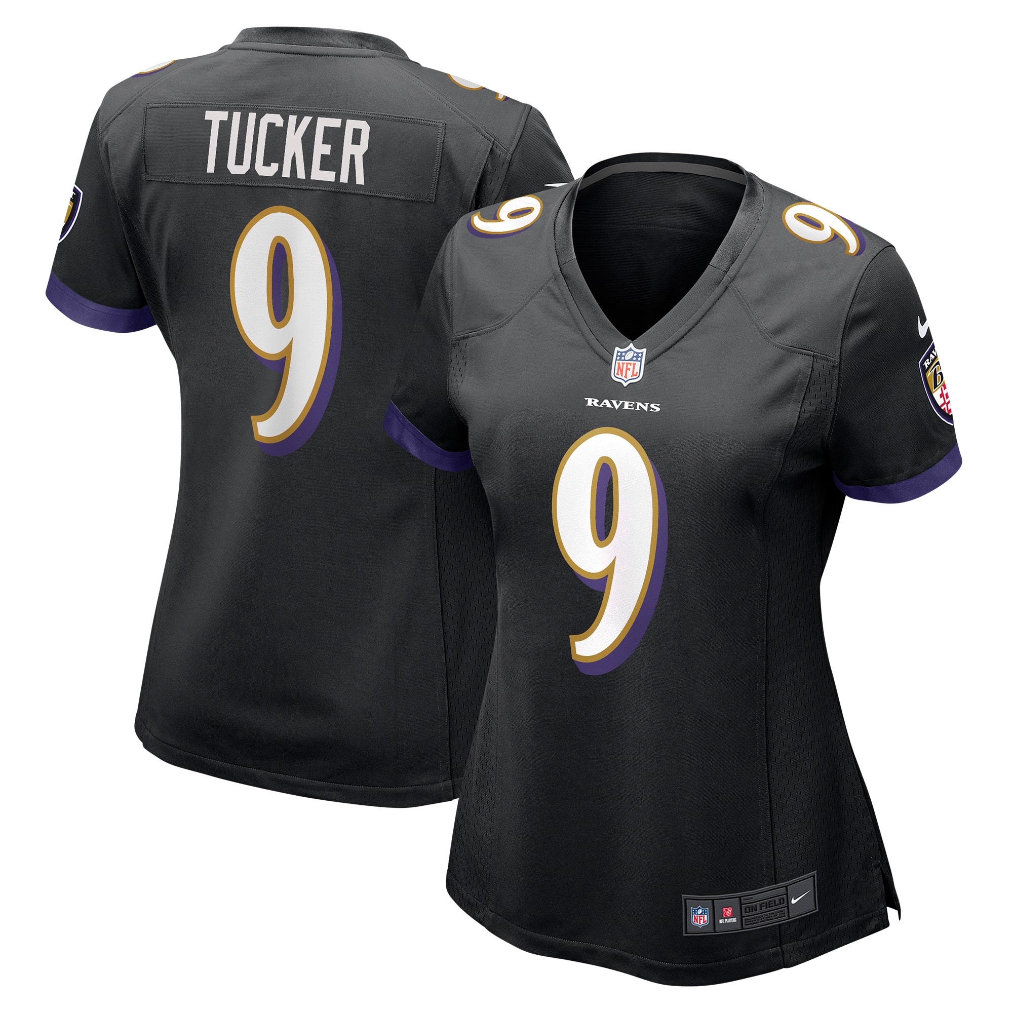 Women's Baltimore Ravens Justin Tucker Black Game Jersey Js7653