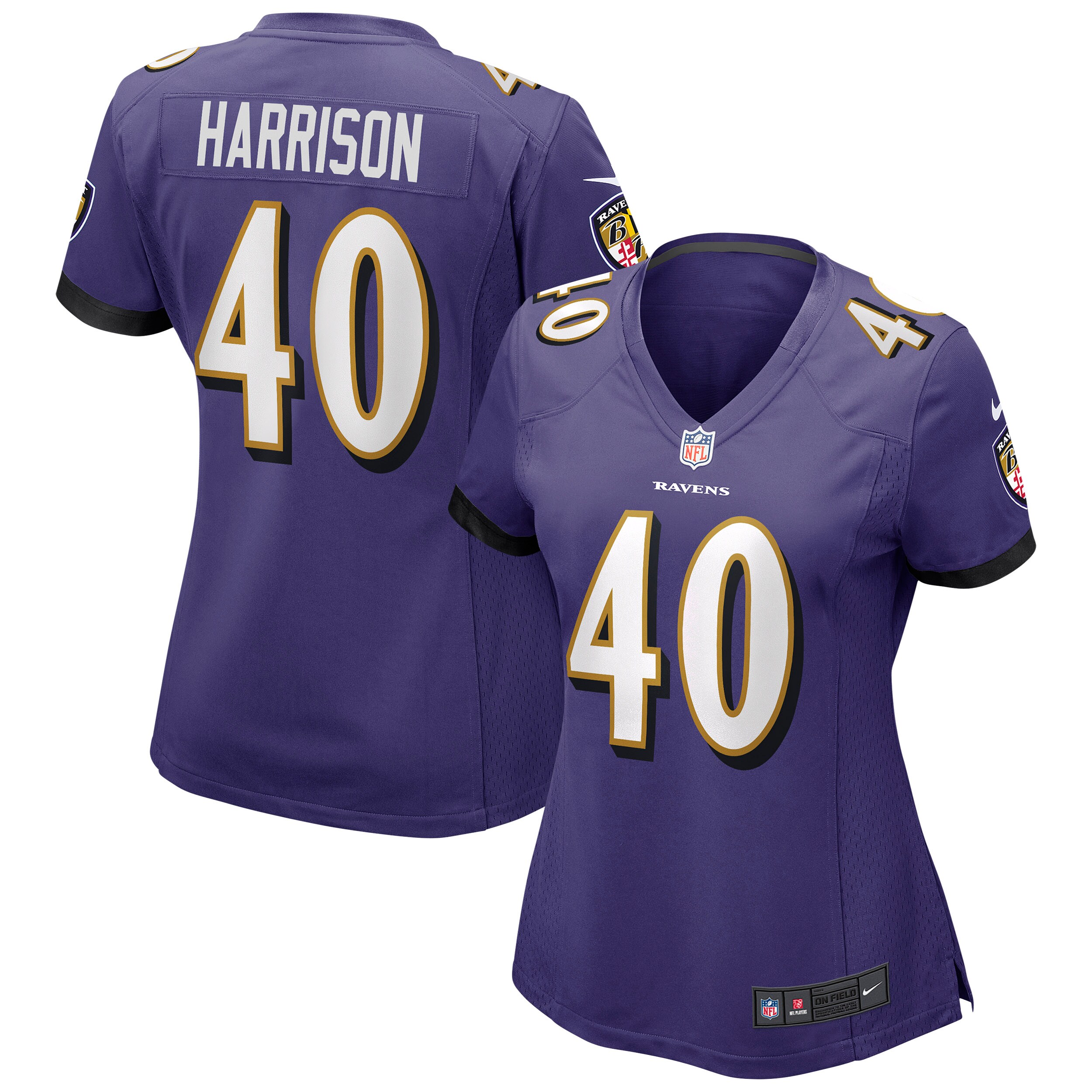 Women's Baltimore Ravens Malik Harrison Purple Game Jersey Js5663