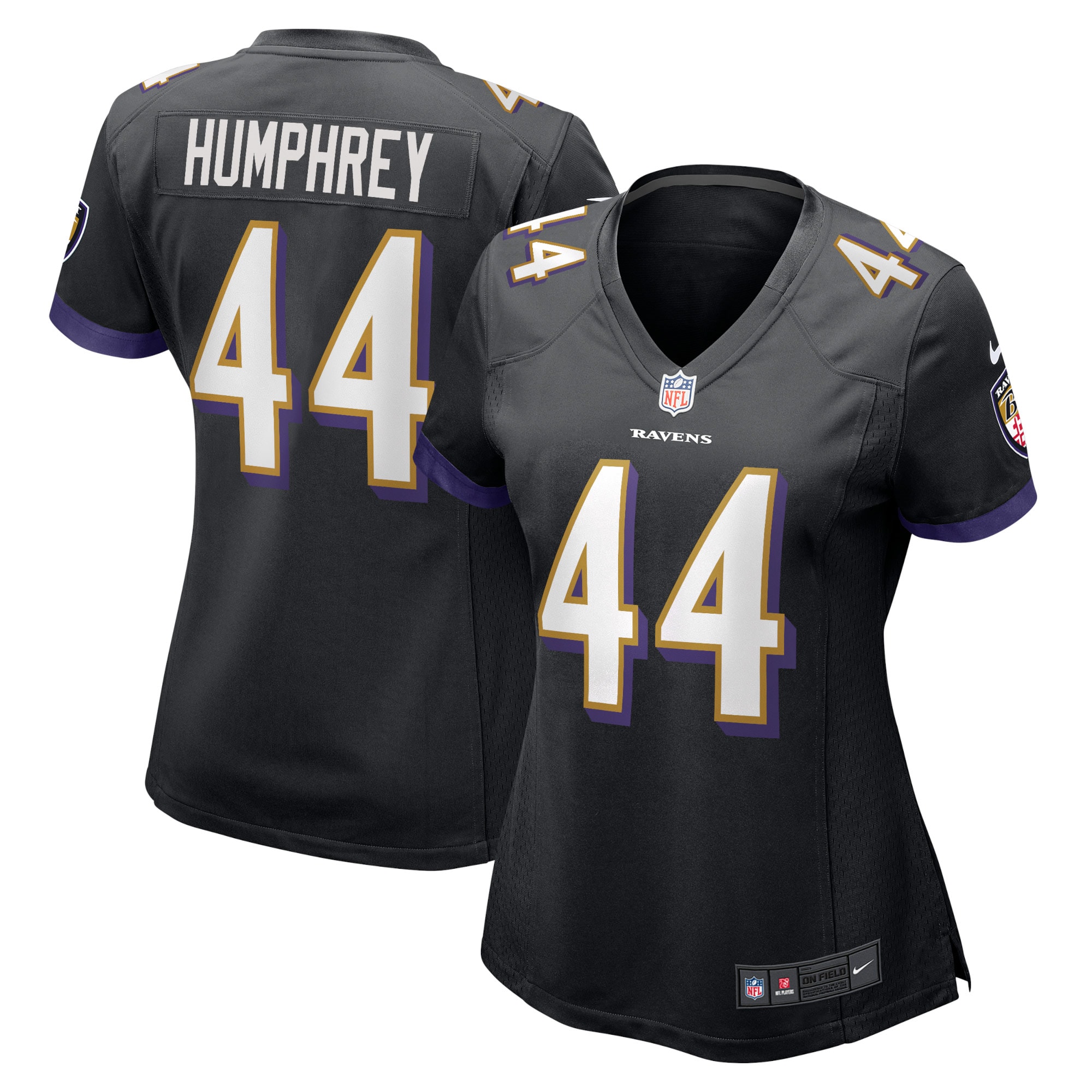 Women's Baltimore Ravens Marlon Humphrey Black Game Jersey Js7431