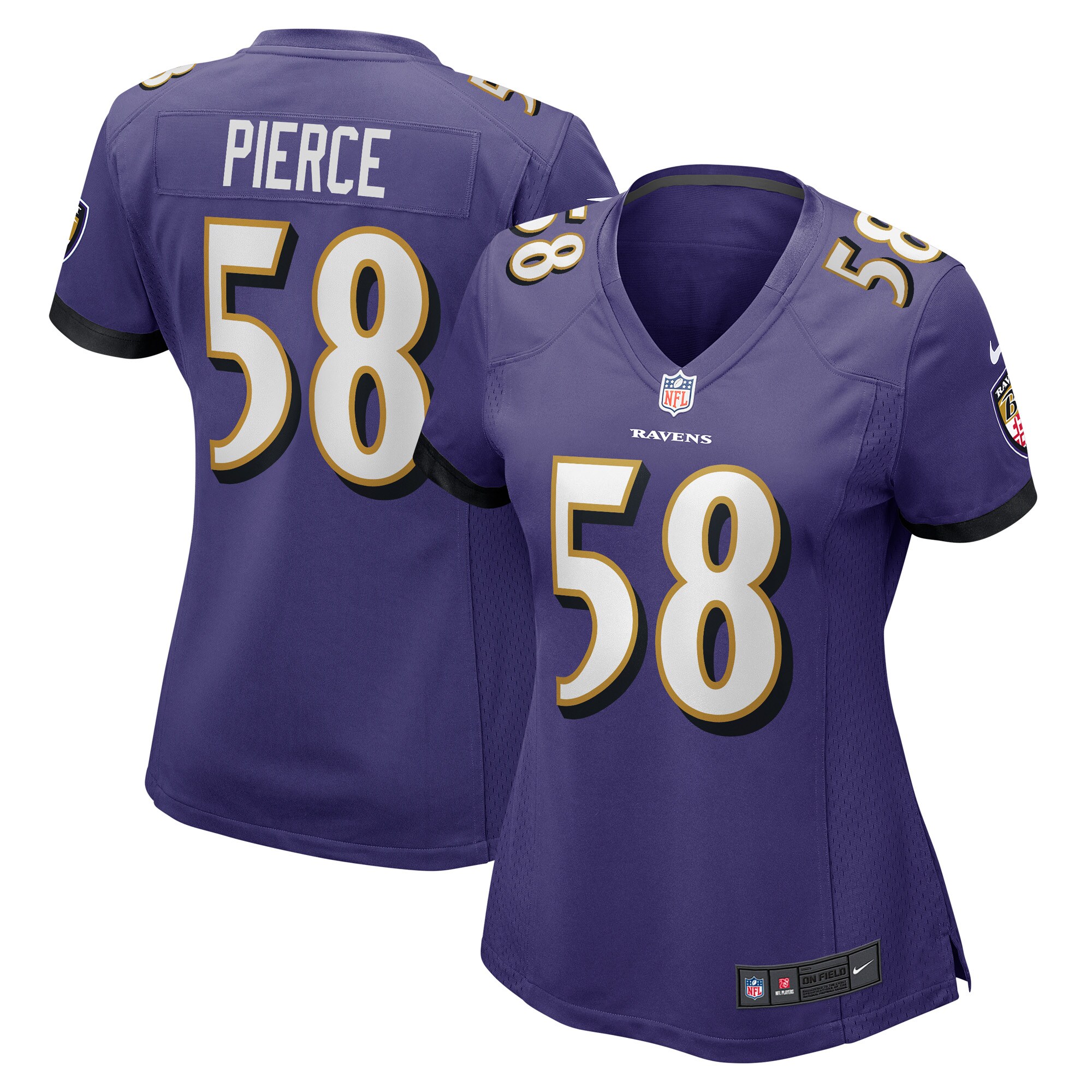 Women's Baltimore Ravens Michael Pierce Purple Game Jersey Js9928