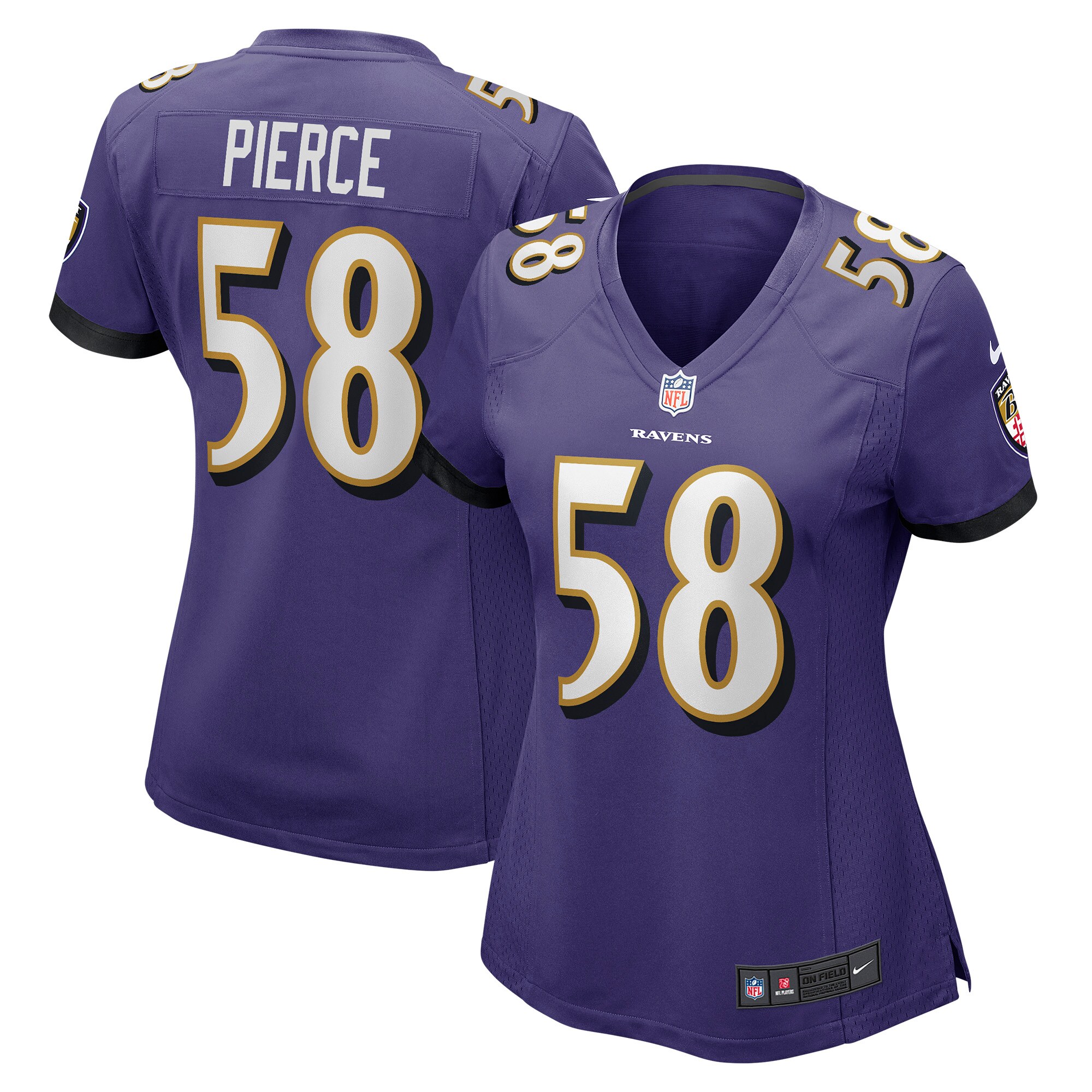 Women's Baltimore Ravens Michael Pierce Purple Player Game Jersey Js7190