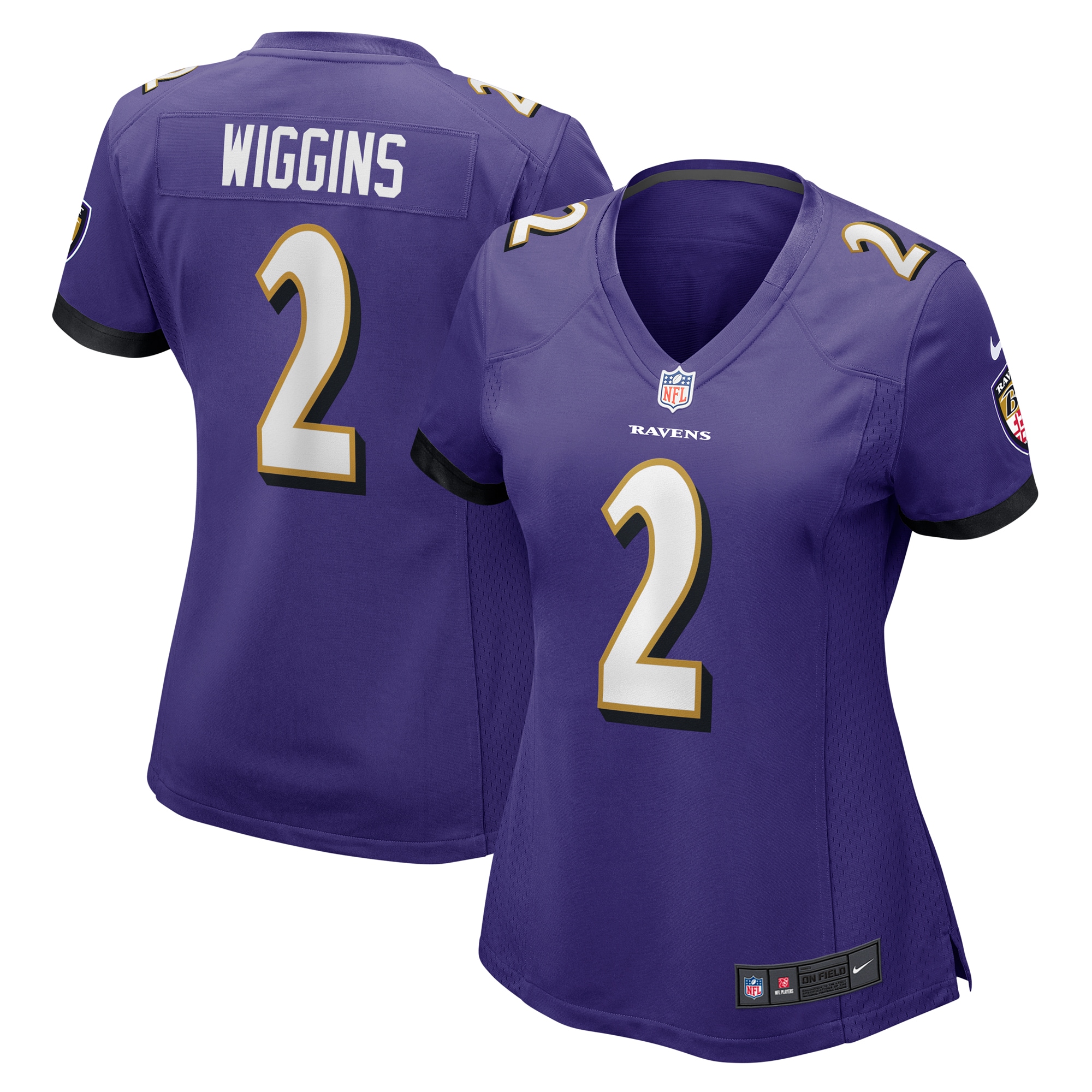 Women's Baltimore Ravens Nate Wiggins Purple Game Jersey Js6698