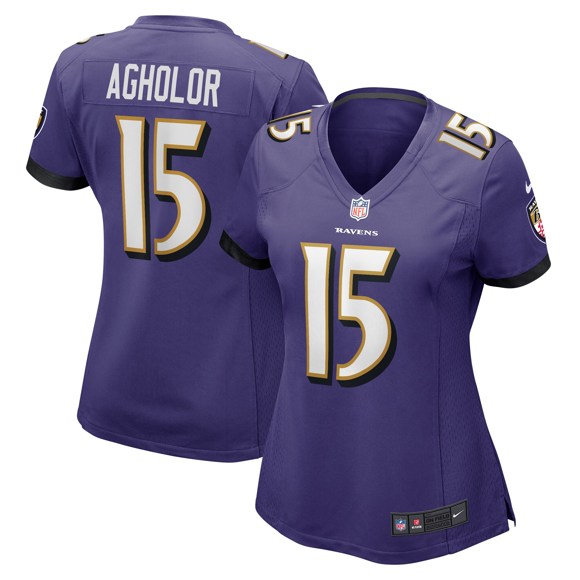 Women's Baltimore Ravens Nelson Agholor Purple Game Jersey Js6569