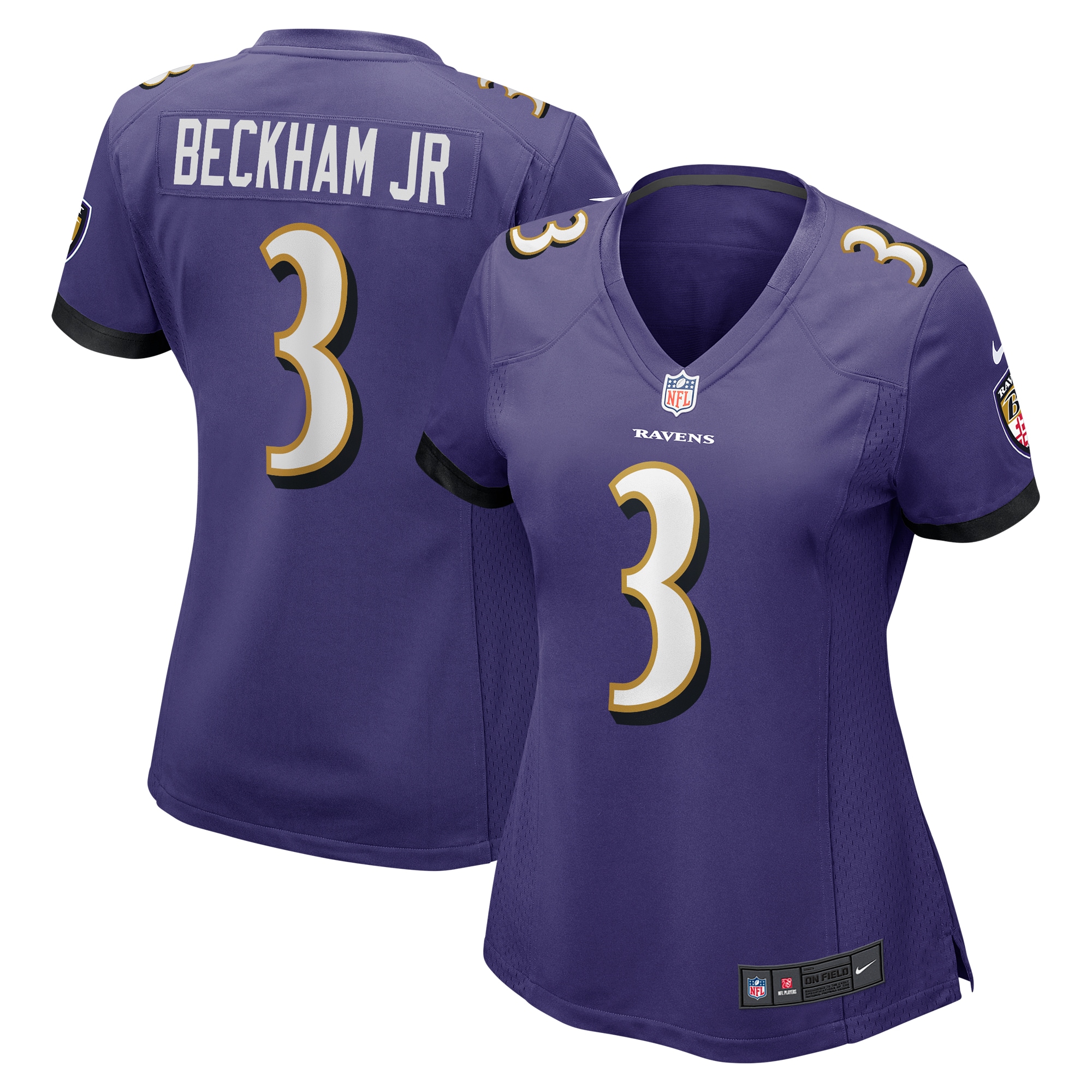 Women's Baltimore Ravens Odell Beckham Jr. Purple Game Jersey Js7448
