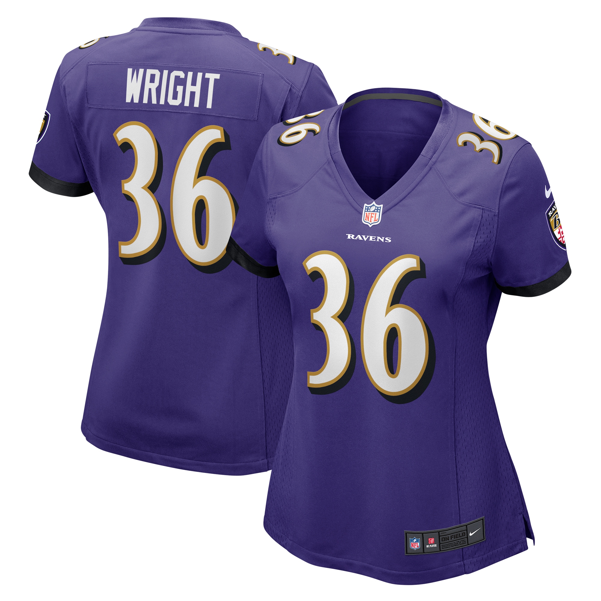 Women's Baltimore Ravens Owen Wright Purple Game Jersey Js4255