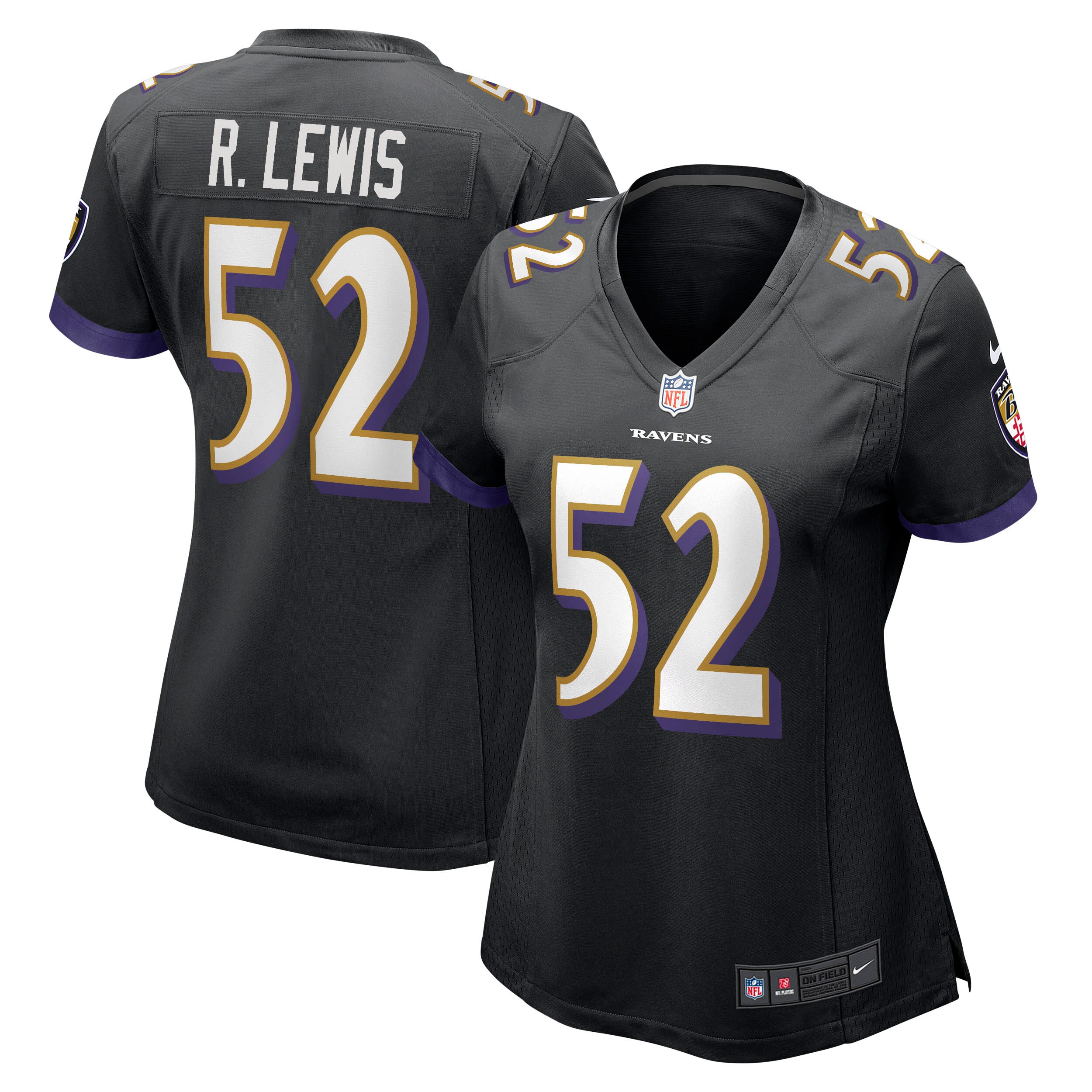 Women's Baltimore Ravens Ray Lewis Black Retired Player Jersey Js1450