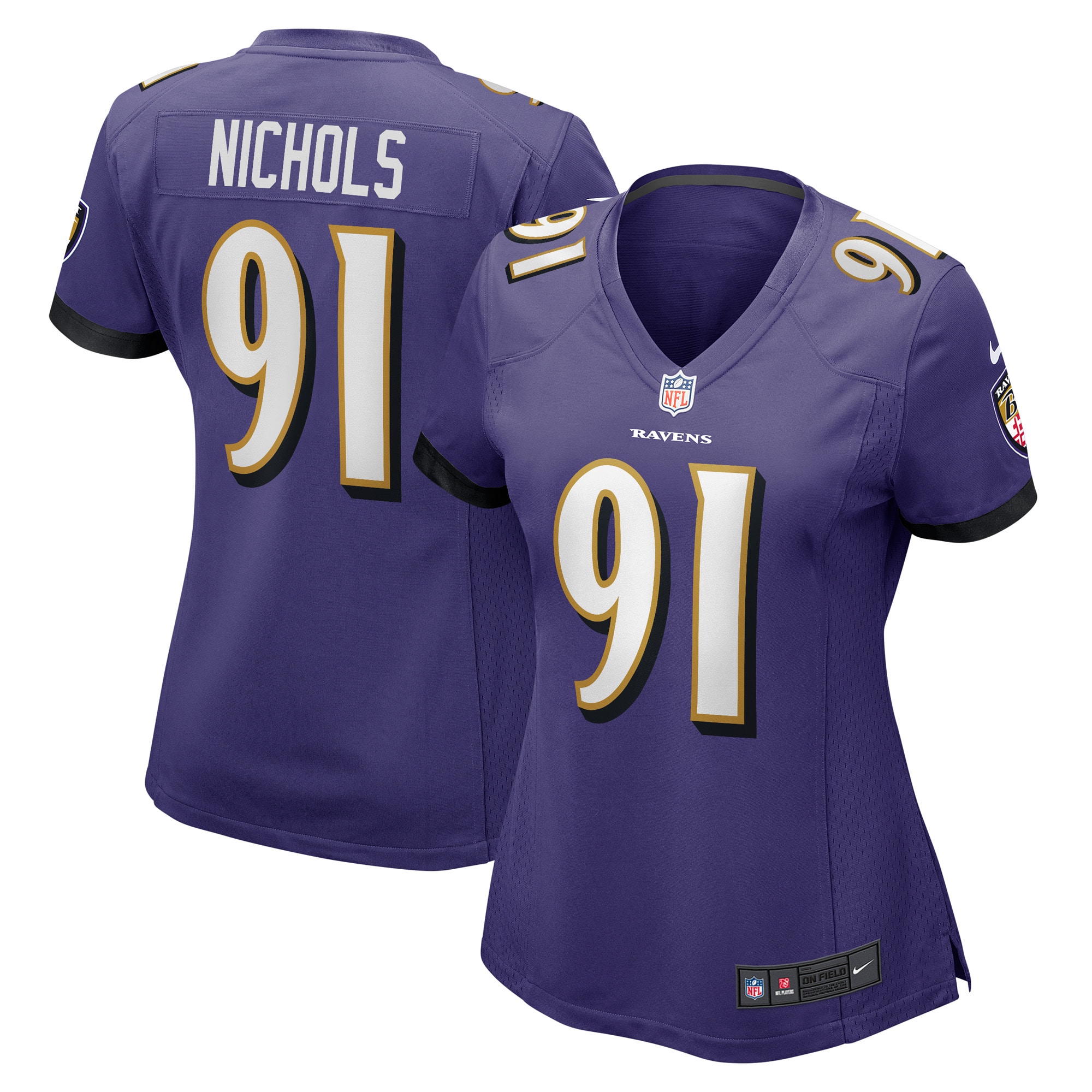 Women's Baltimore Ravens Rayshad Nichols Purple Game Player Jersey Js1534
