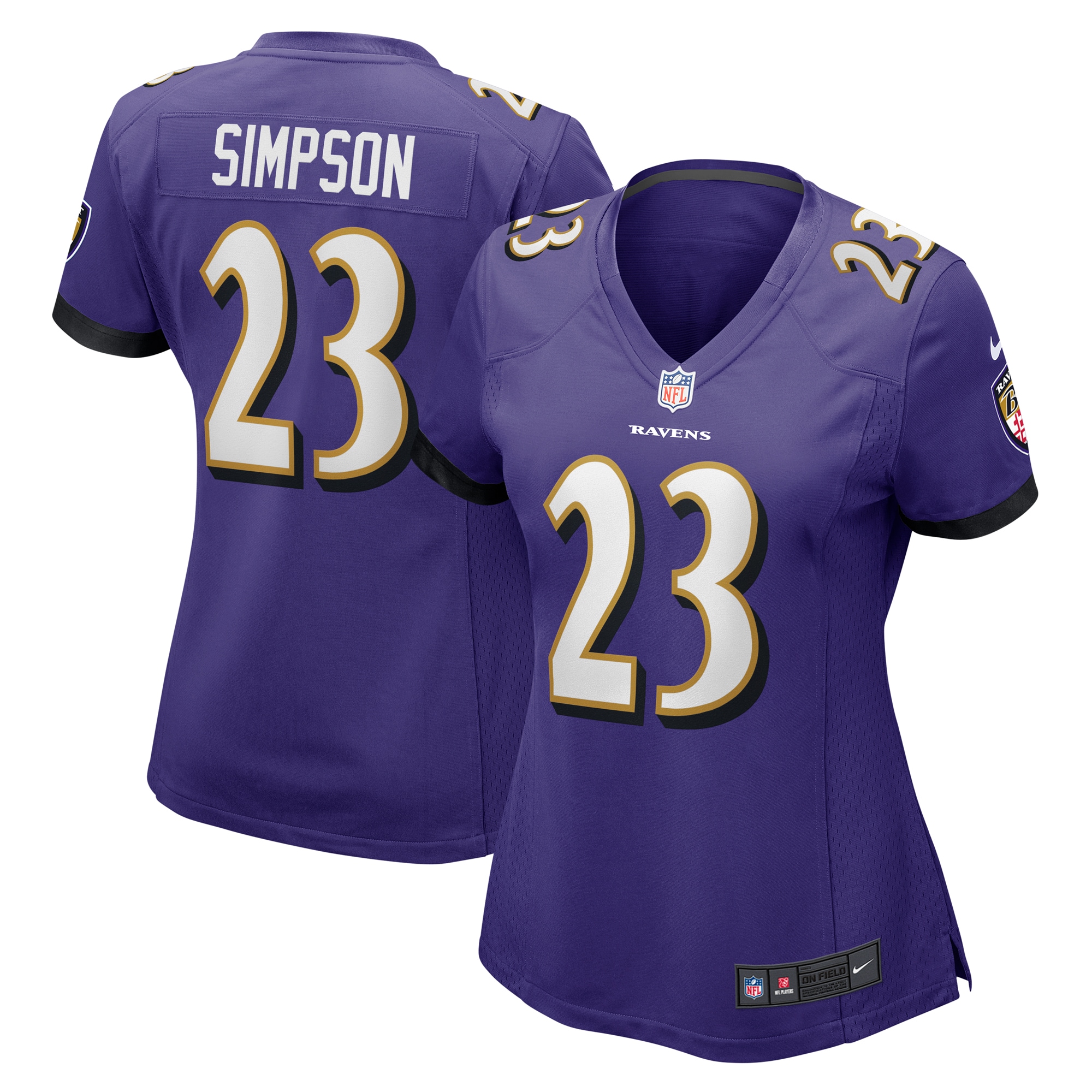 Women's Baltimore Ravens Trenton Simpson Purple Game Jersey Js3359