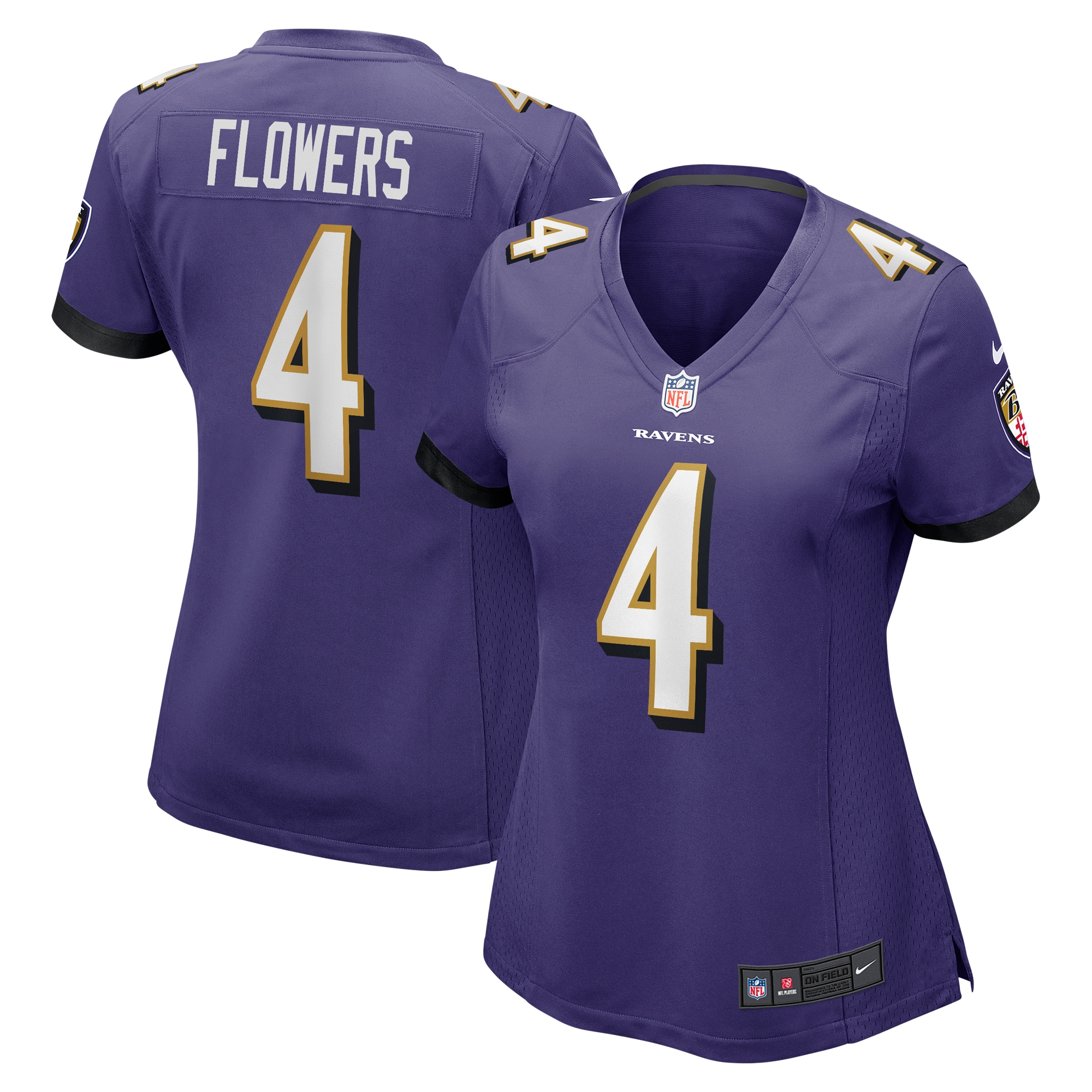Women's Baltimore Ravens Zay Flowers Purple Team Game Jersey Js7282