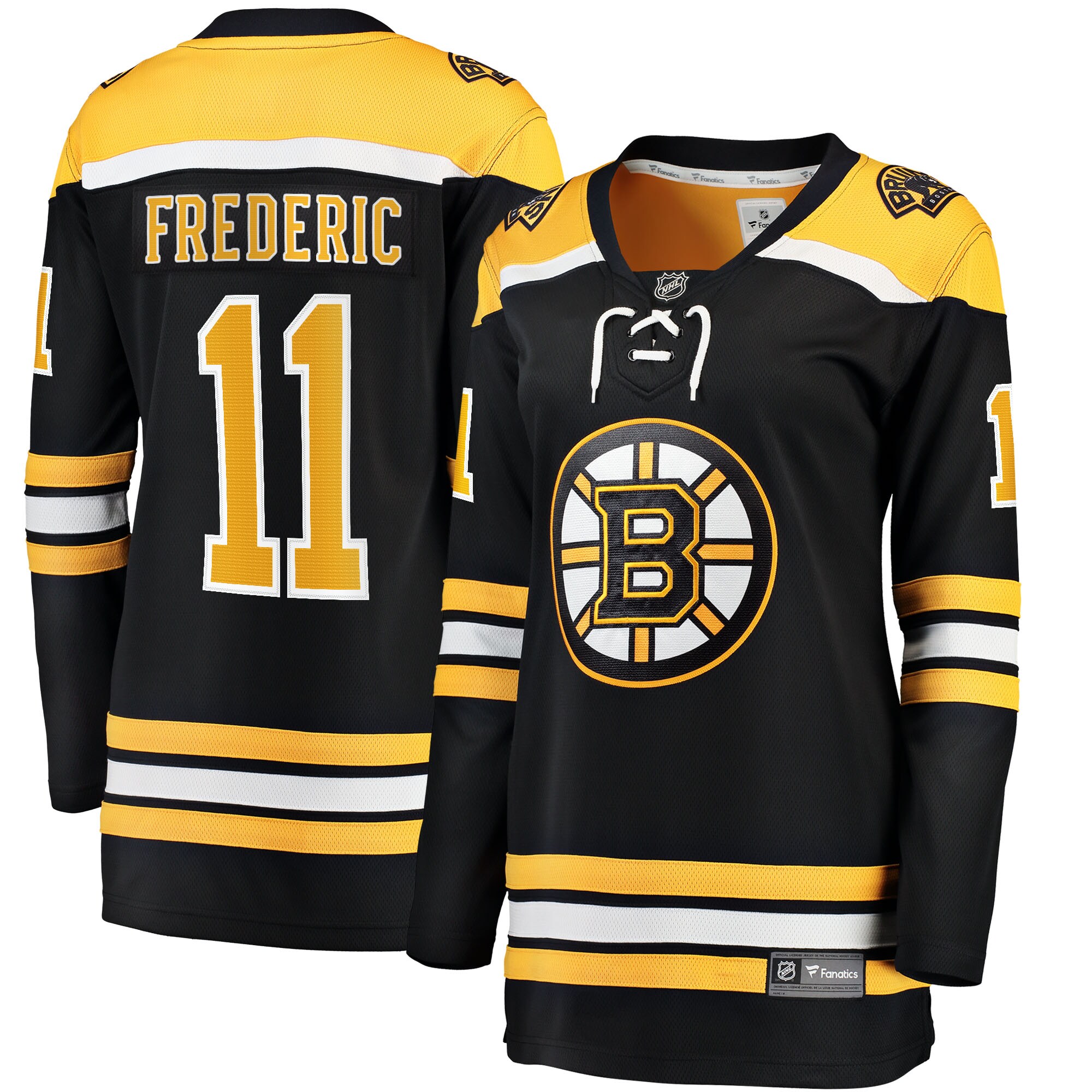 Women's Boston Bruins Trent Frederic Black Home Breakaway Player Jersey