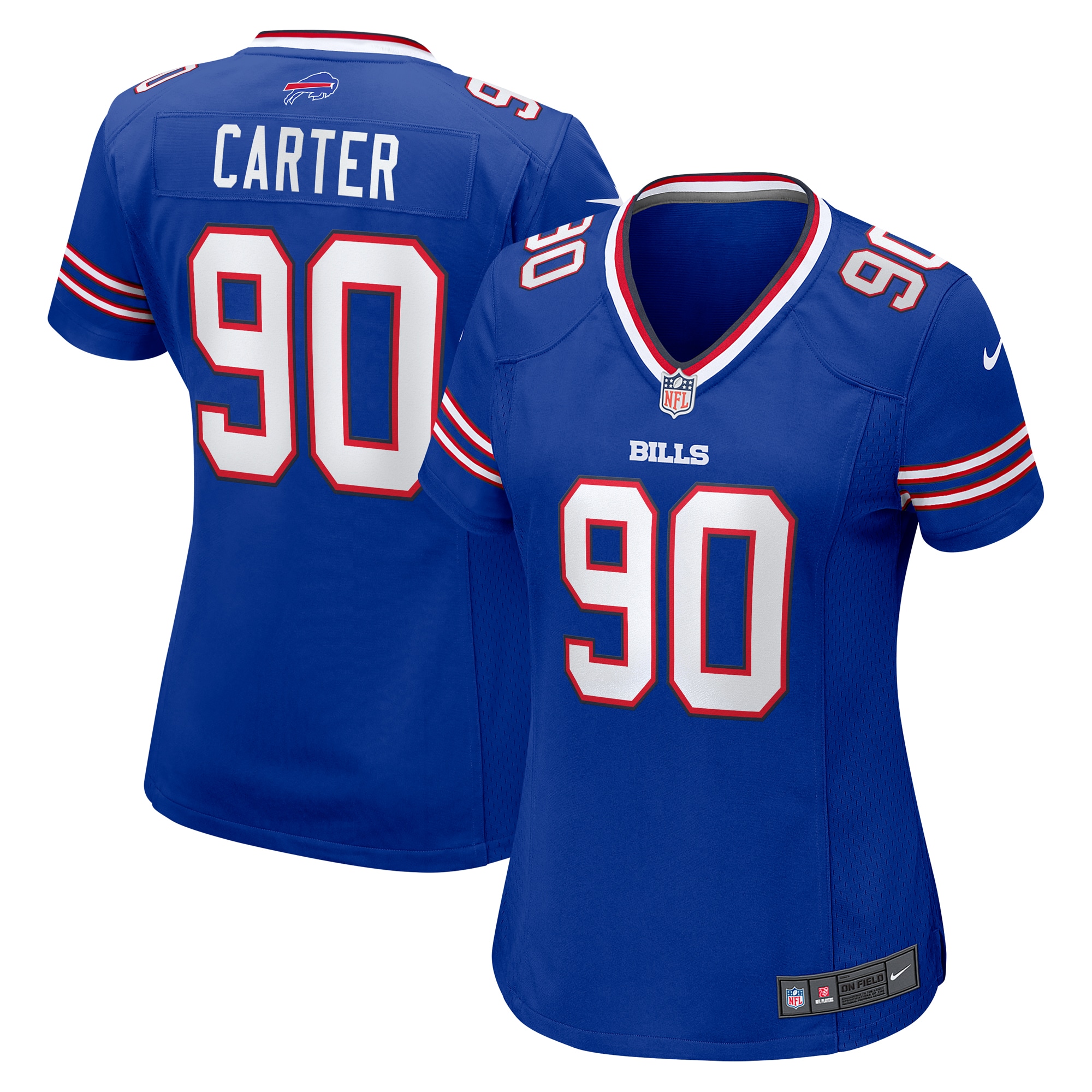 Women's Buffalo Bills Dewayne Carter Royal Game Jersey Js9787