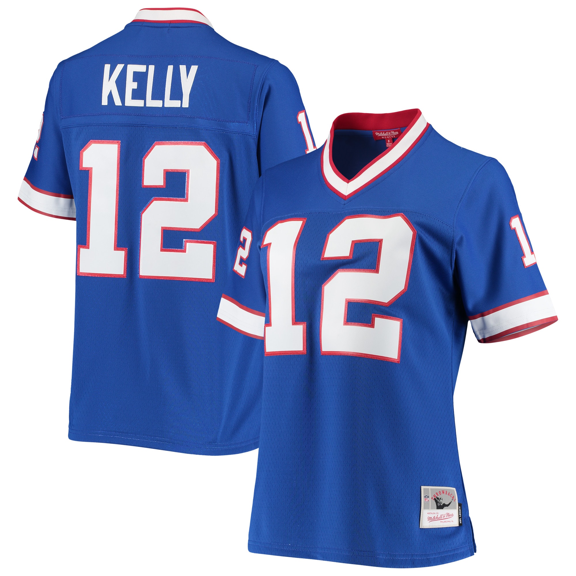 Women's Buffalo Bills Jim Kelly Mitchell & Ness Royal 1990 Legacy Jersey Js1276