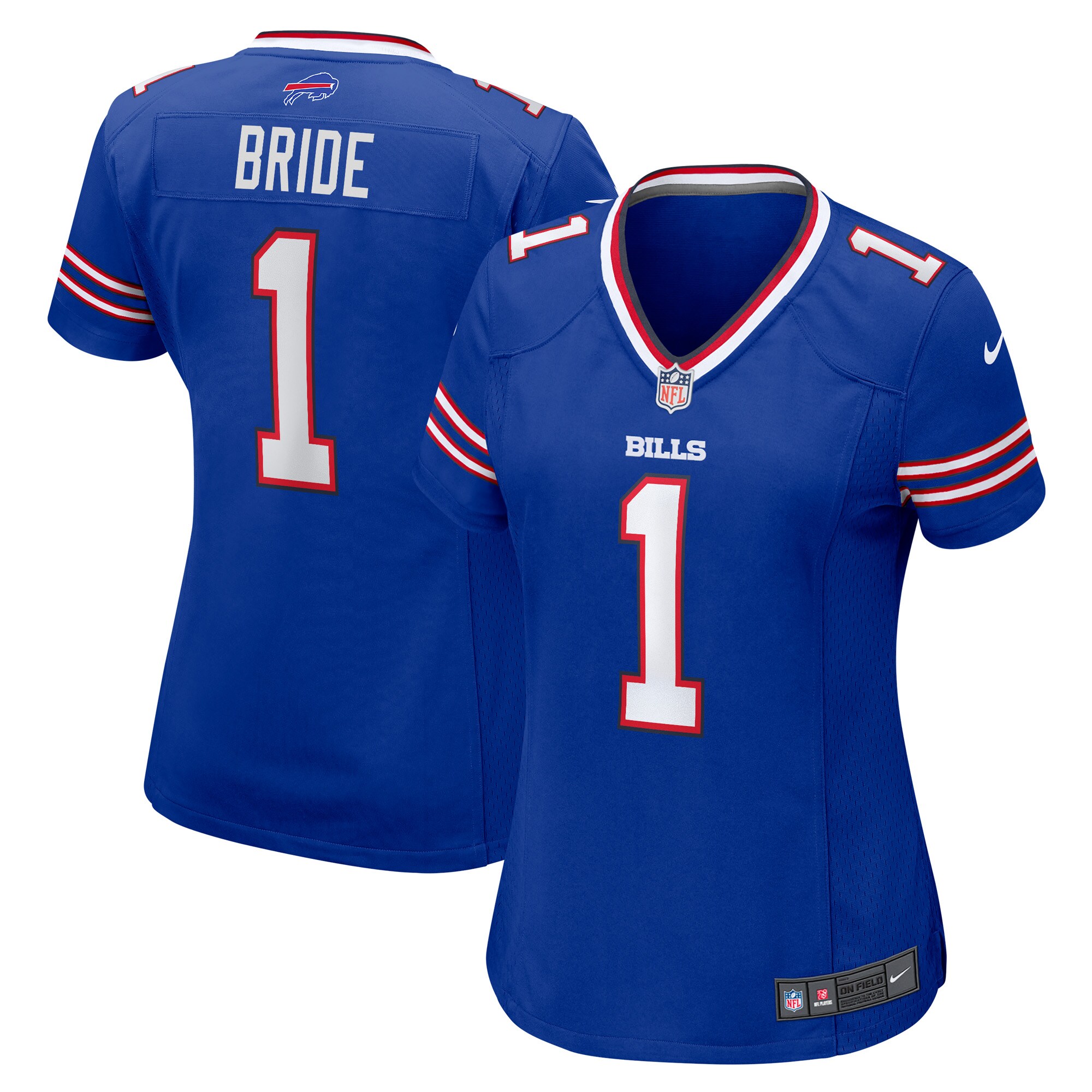 Women's Buffalo Bills Number 1 Bride Royal Game Jersey Js8660