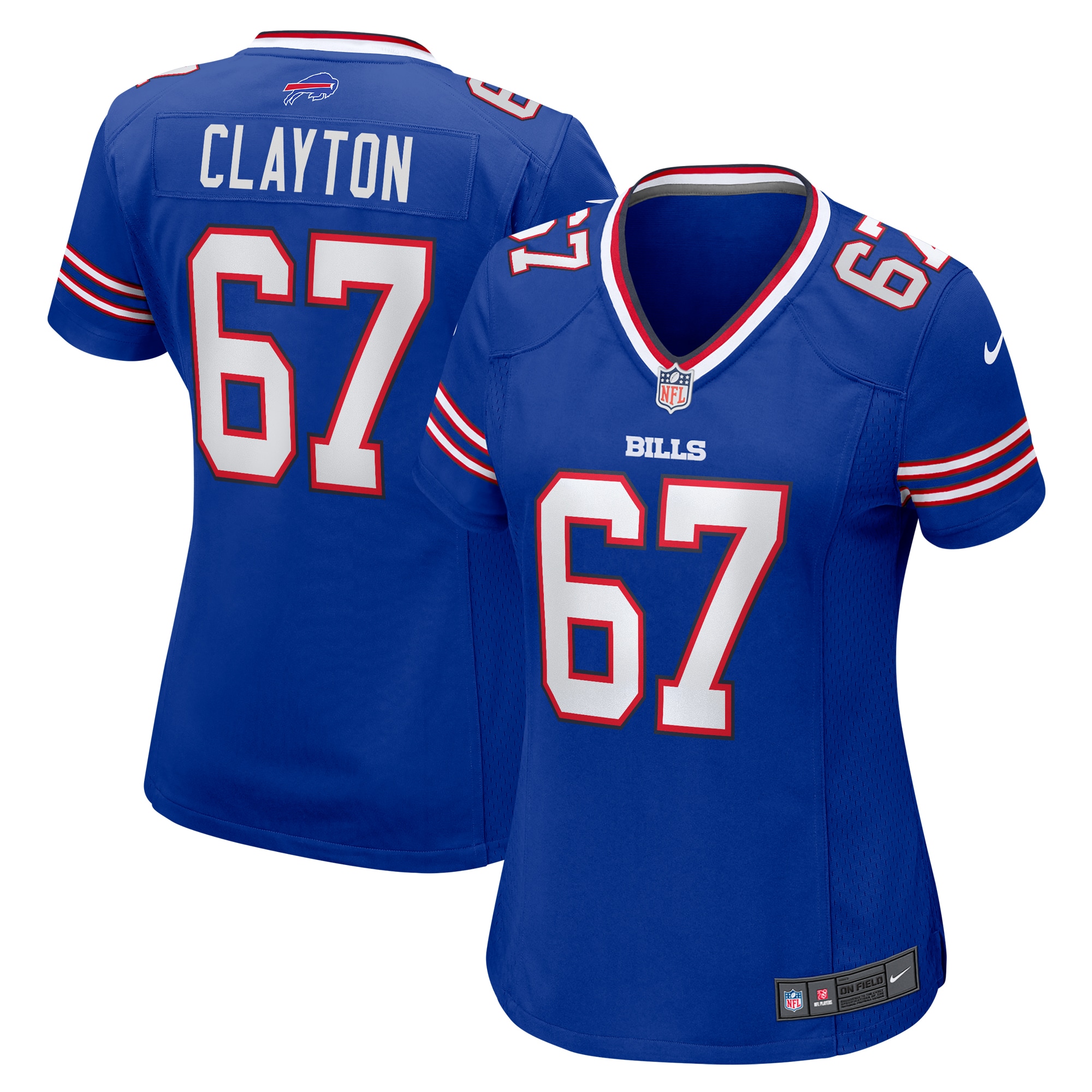Women's Buffalo Bills Travis Clayton Royal Game Jersey Js8052