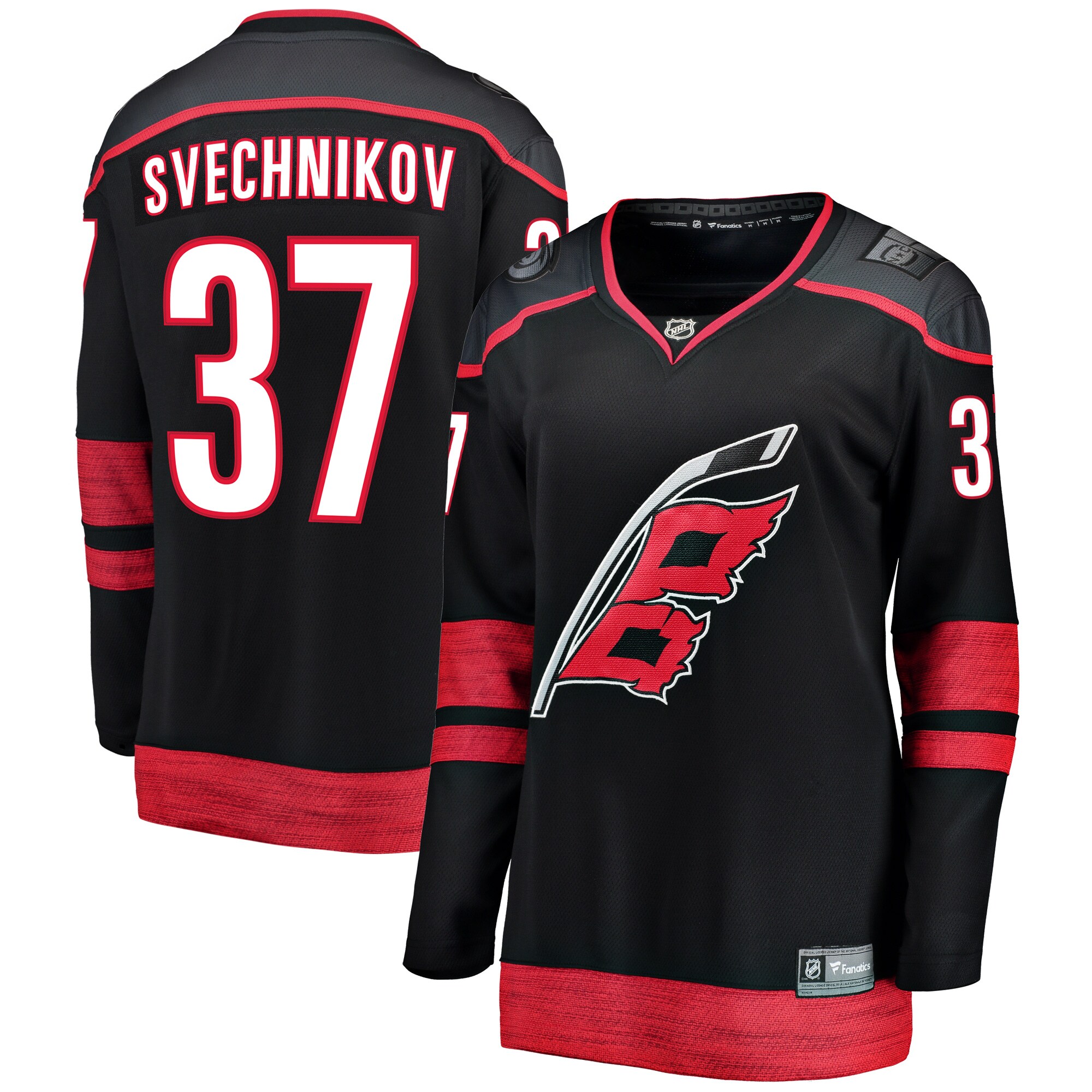 Women's Carolina Hurricanes Andrei Svechnikov Black Home Breakaway Player Jersey